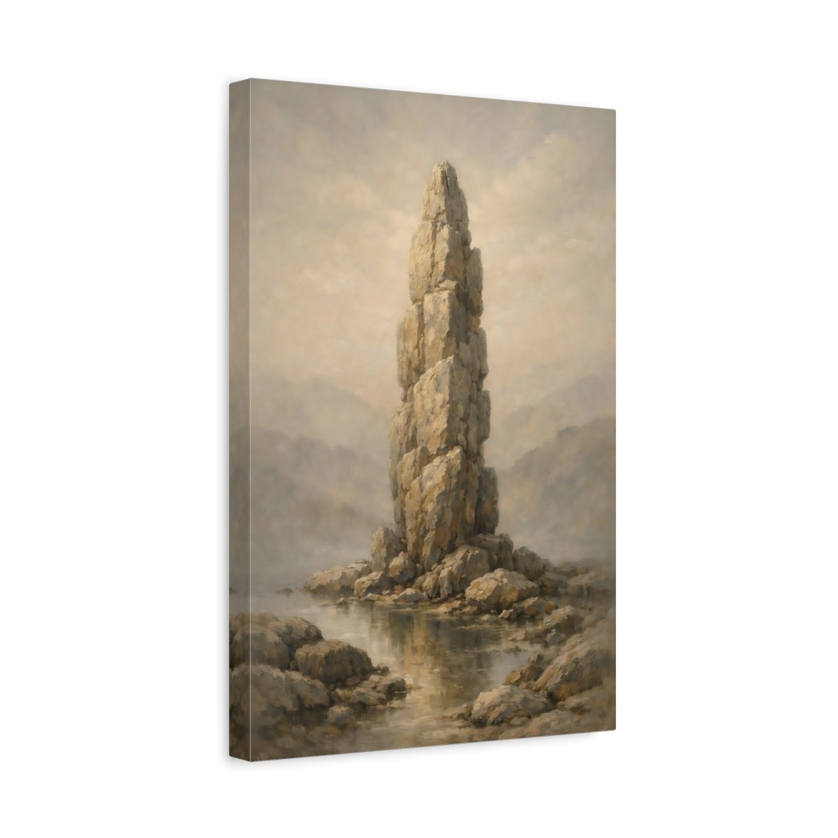 Side Mockup 4. Nature Rock Formation Earthy Tones shown as stretched canvas wall art