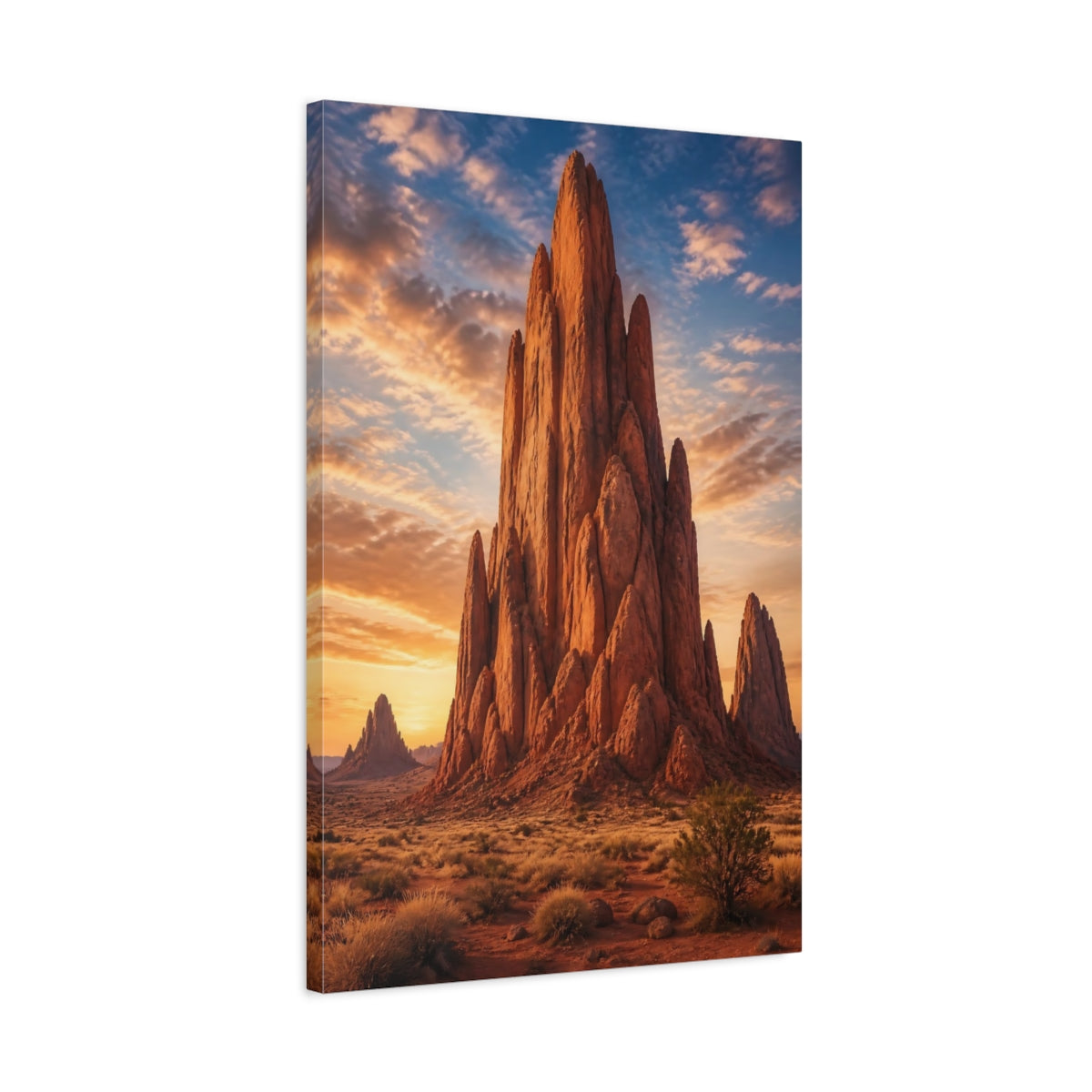 Side Mockup 2. Nature Rock Formation Orange Rock Desert shown as stretched canvas wall art