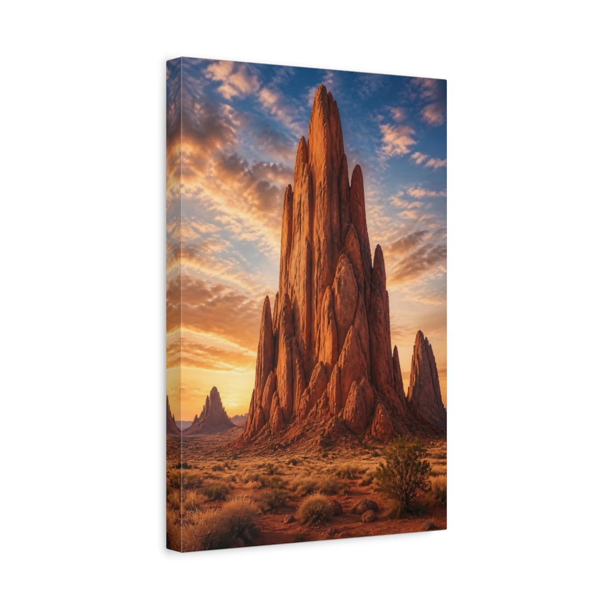 Side Mockup 4. Nature Rock Formation Orange Rock Desert shown as stretched canvas wall art