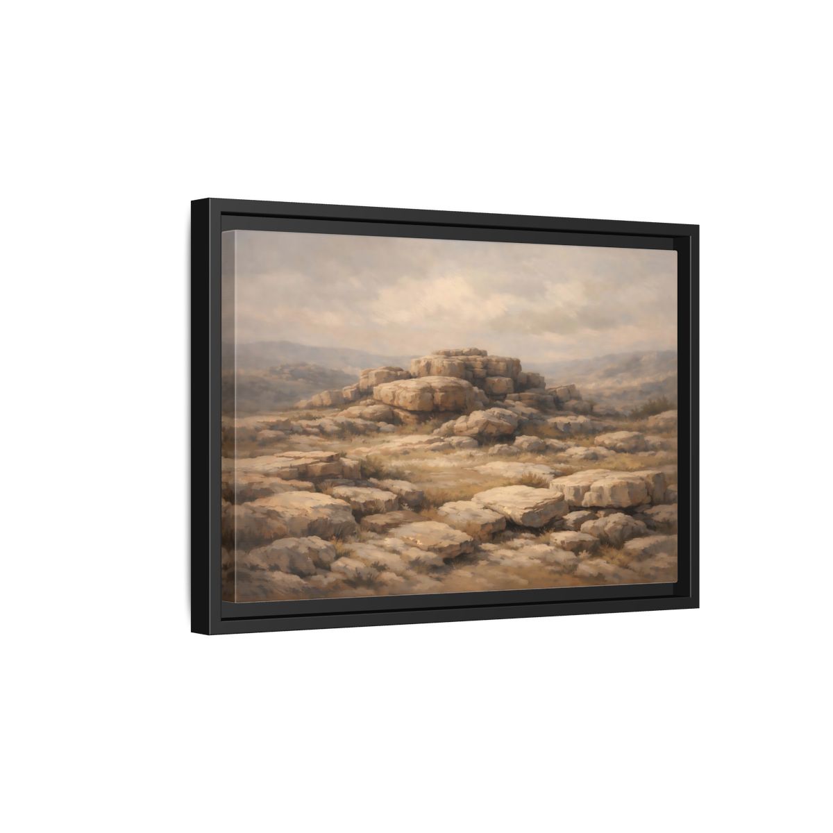 Side Mockup 6. Nature Rock Formations Earthy Brown Landscape shown as stretched canvas wall art