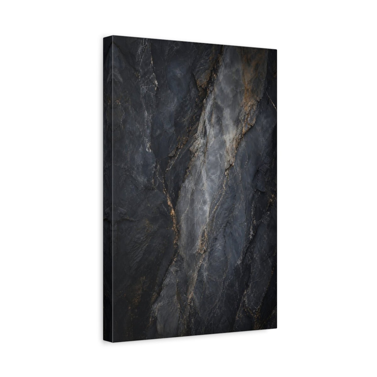 Nature Rock Texture Dark Canvas Wall Art Print – Abstract Living Room, Above Couch - YesArtYes