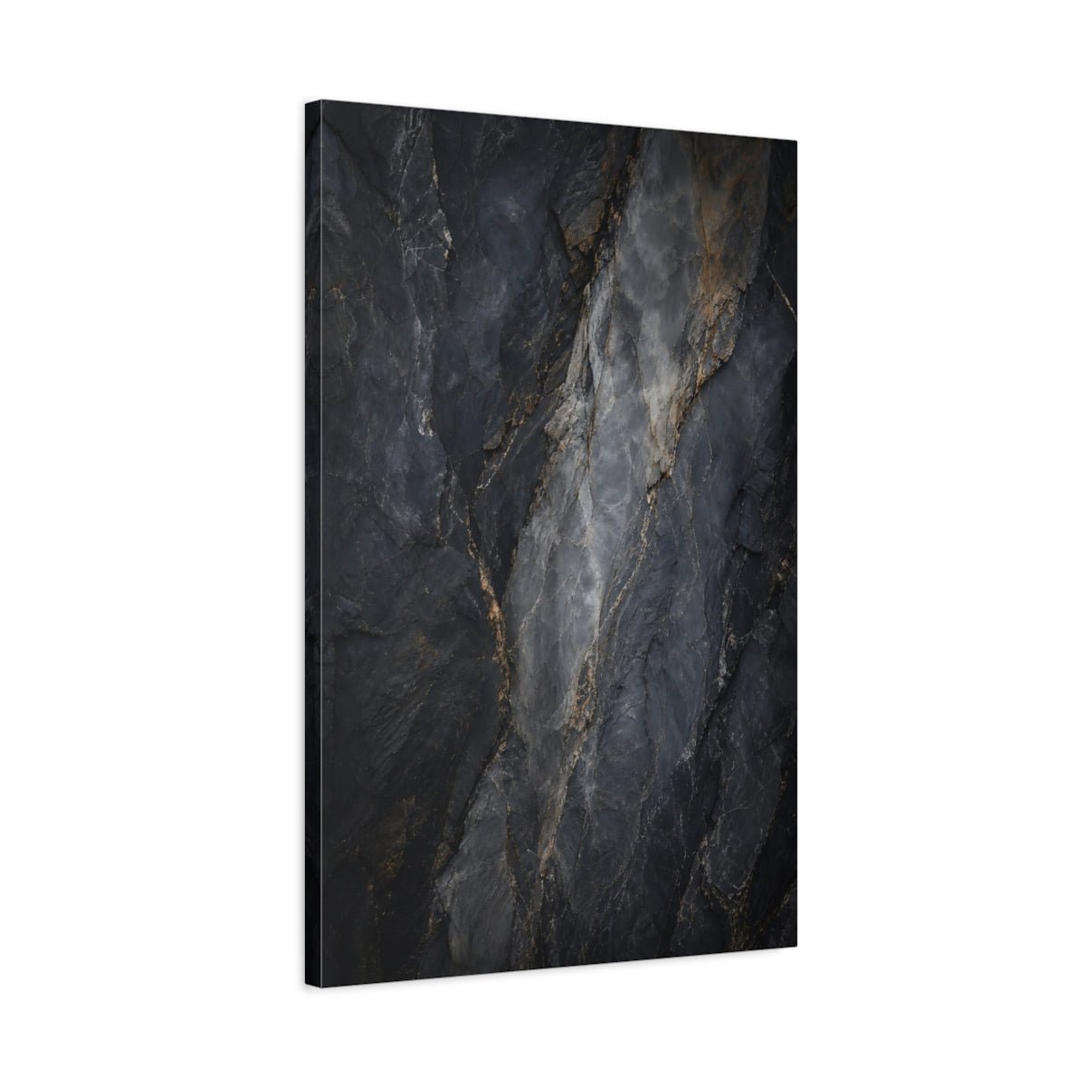 Nature Rock Texture Dark Canvas Wall Art Print – Abstract Living Room, Above Couch - YesArtYes