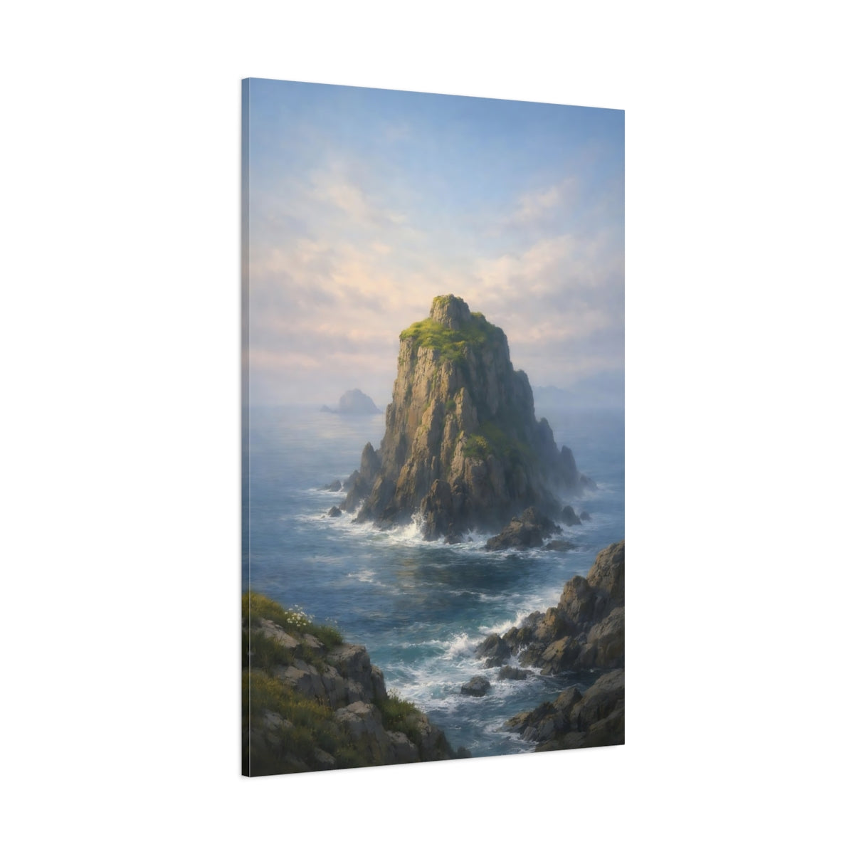 Nature Rocky Island Ocean Rockscape shown as stretched canvas wall art