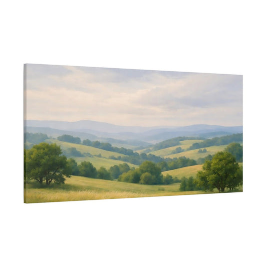 Nature Rolling Hills Green And Blue - Canvas Wall Art Print - YesArtYes