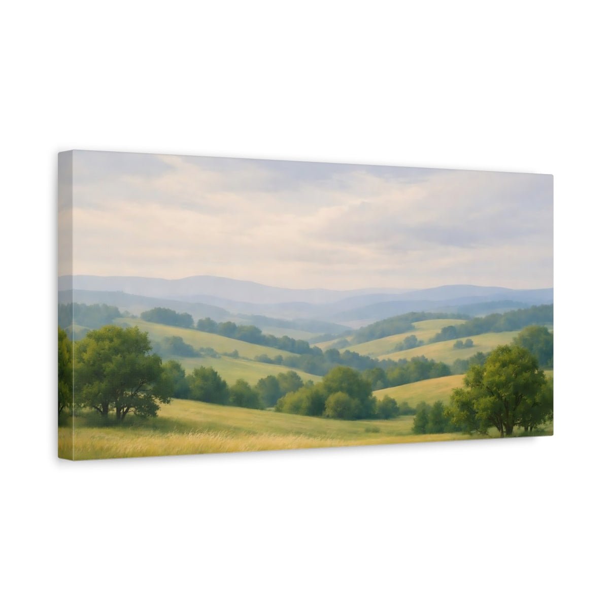 Nature Rolling Hills Green And Blue - Canvas Wall Art Print - YesArtYes