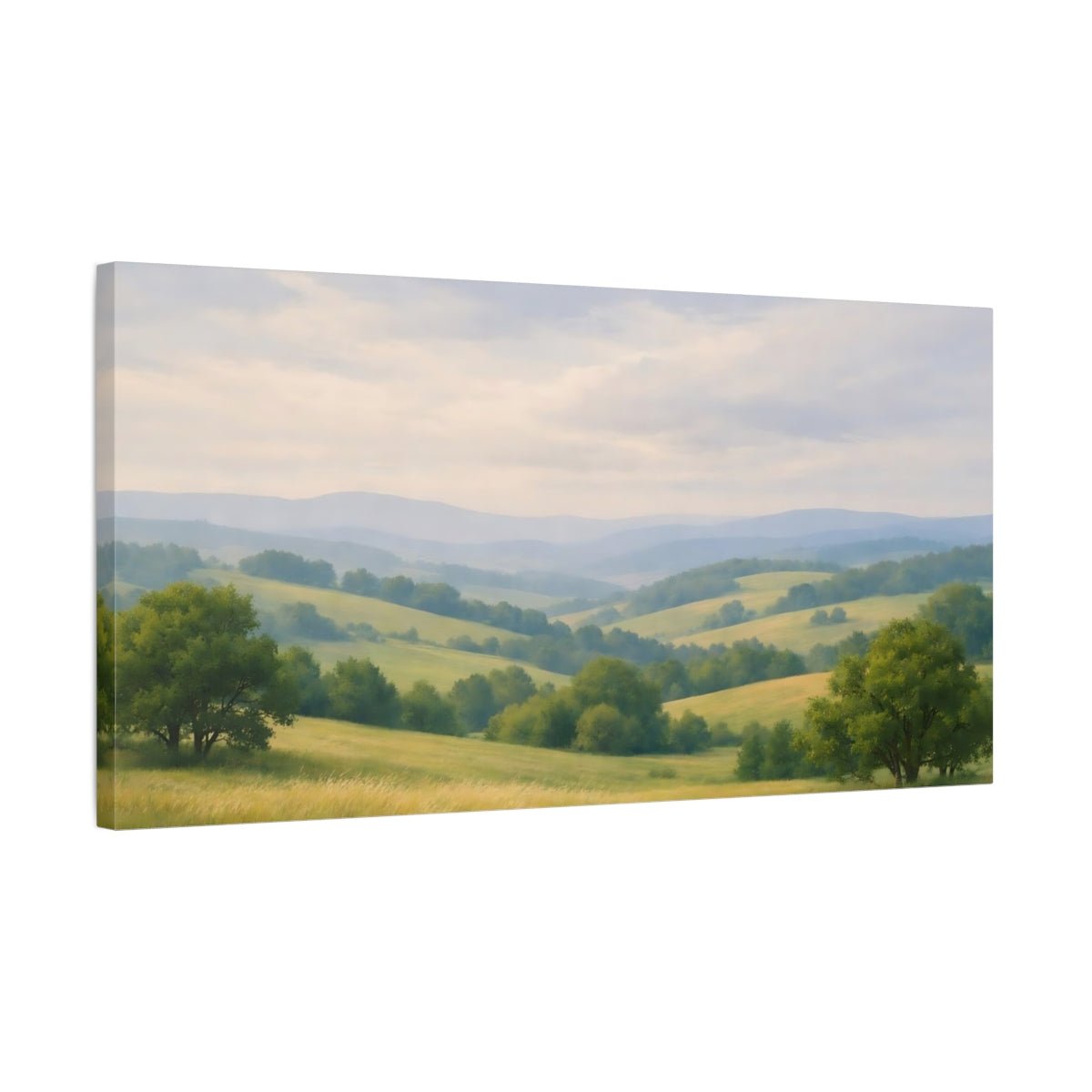 Nature Rolling Hills Green And Blue - Canvas Wall Art Print - YesArtYes