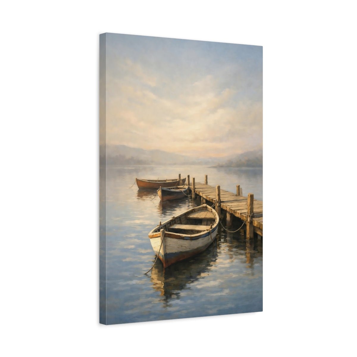 Nature Rowboats Boats On - Canvas Wall Art Print - YesArtYes