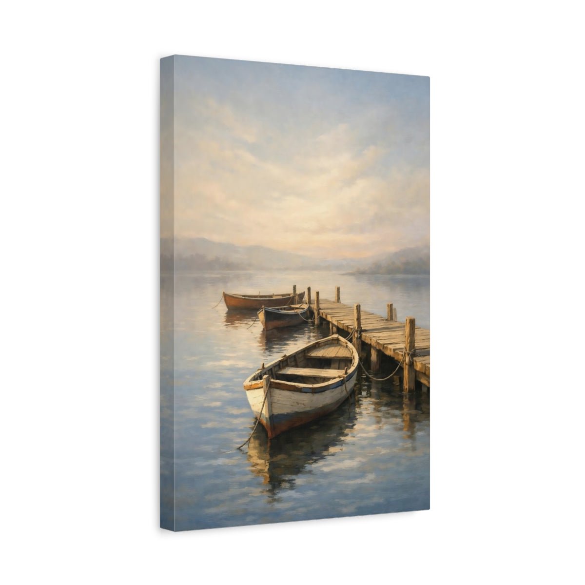Nature Rowboats Boats On - Canvas Wall Art Print - YesArtYes