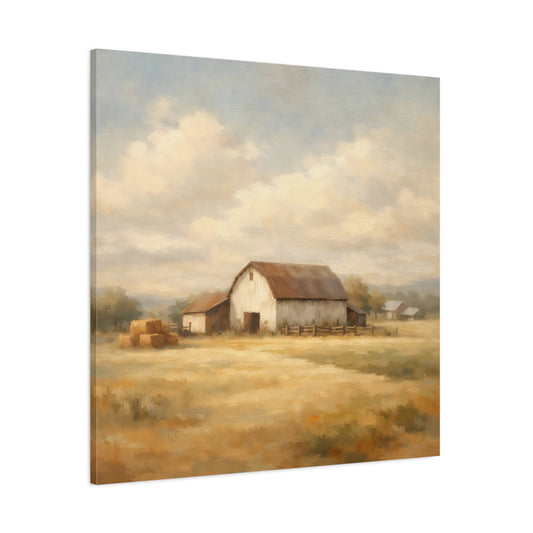 Main Mockup. Nature Rustic Barn Brown And Yellow shown as stretched canvas wall art