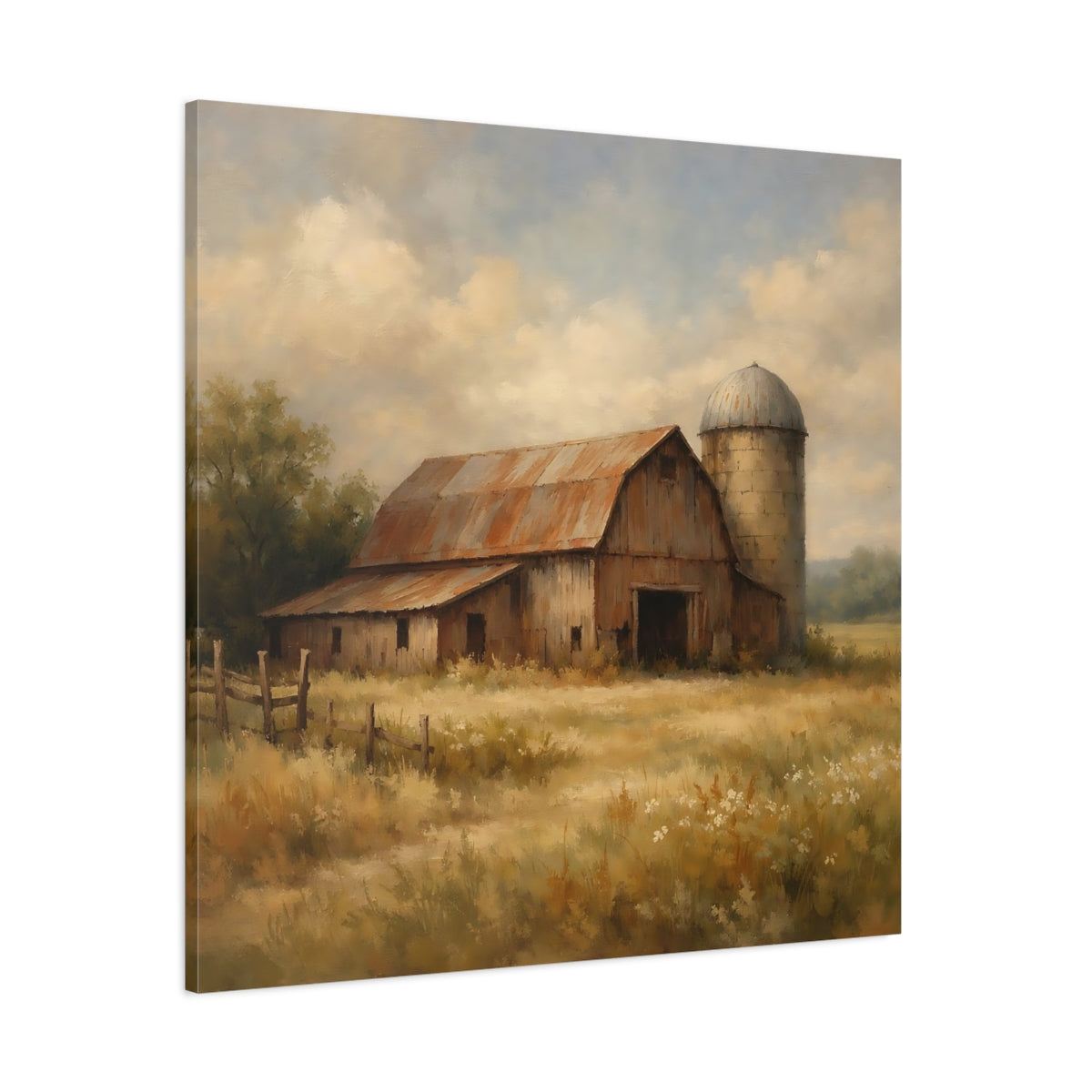 Main Mockup. Nature Rustic Barn Rustic Farmhouse shown as stretched canvas wall art