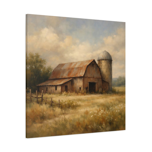 Main Mockup. Nature Rustic Barn Rustic Farmhouse shown as stretched canvas wall art