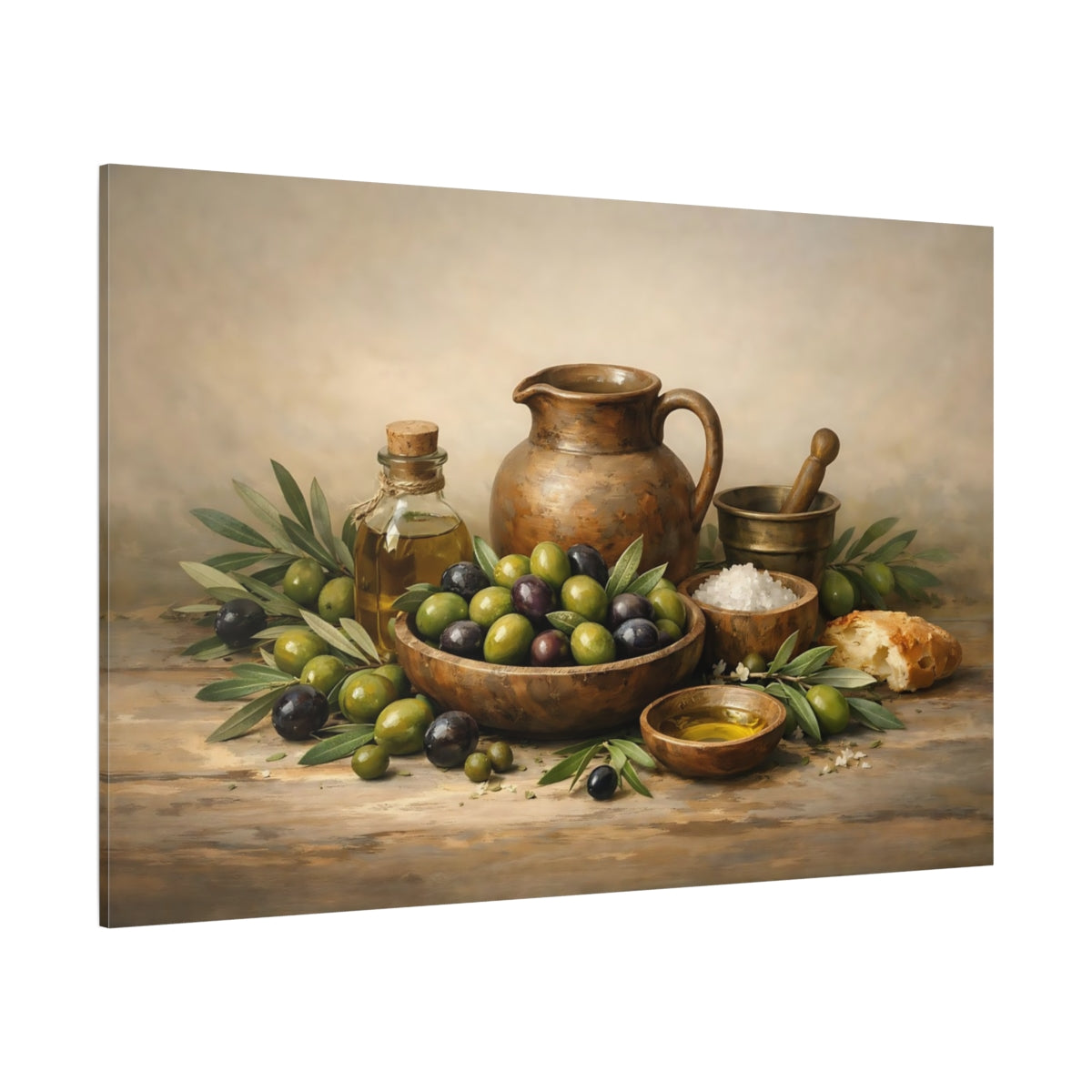 Nature Rustic Olives shown as stretched canvas wall art