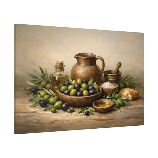 Nature Rustic Olives shown as stretched canvas wall art