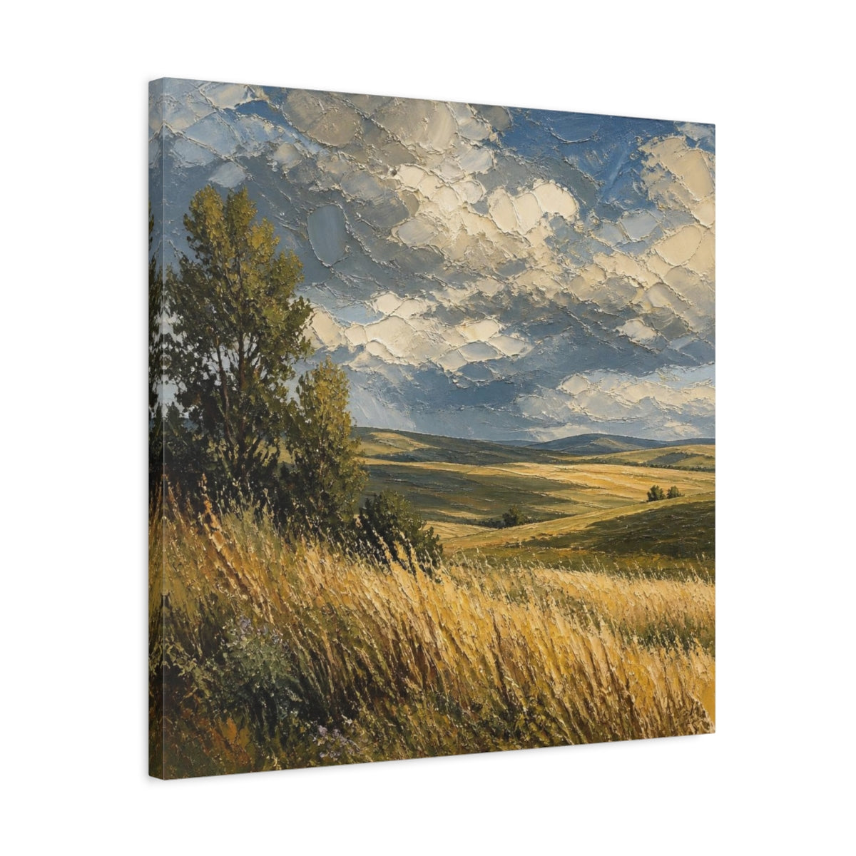 Side Mockup 4. Nature's Golden Wheat shown as canvas print