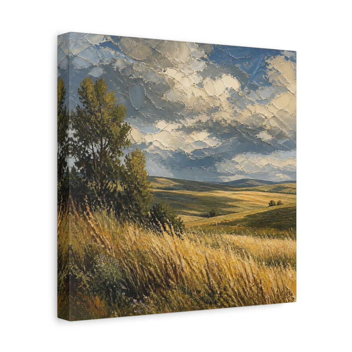 Side Mockup 8. Nature's Golden Wheat shown as canvas print