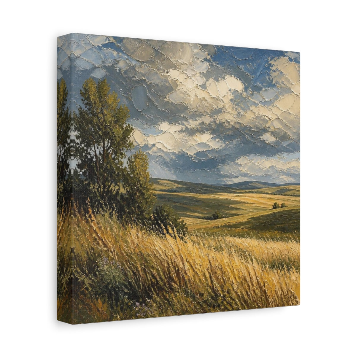 Side Mockup 9. Nature's Golden Wheat shown as canvas print