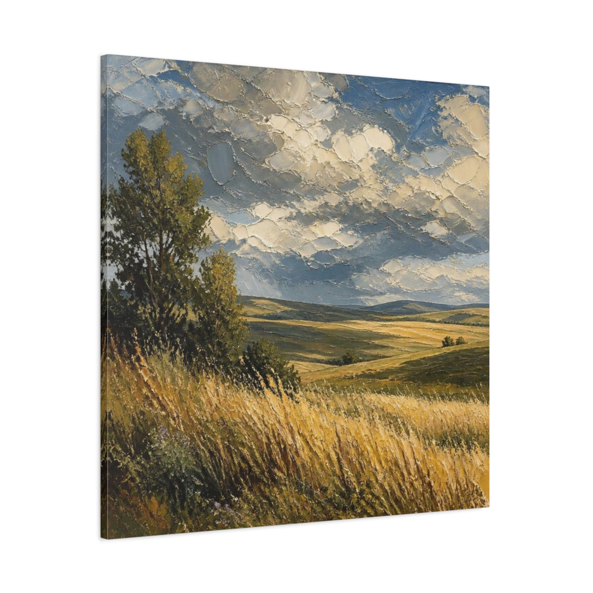 Side Mockup 1. Nature's Golden Wheat shown as canvas print