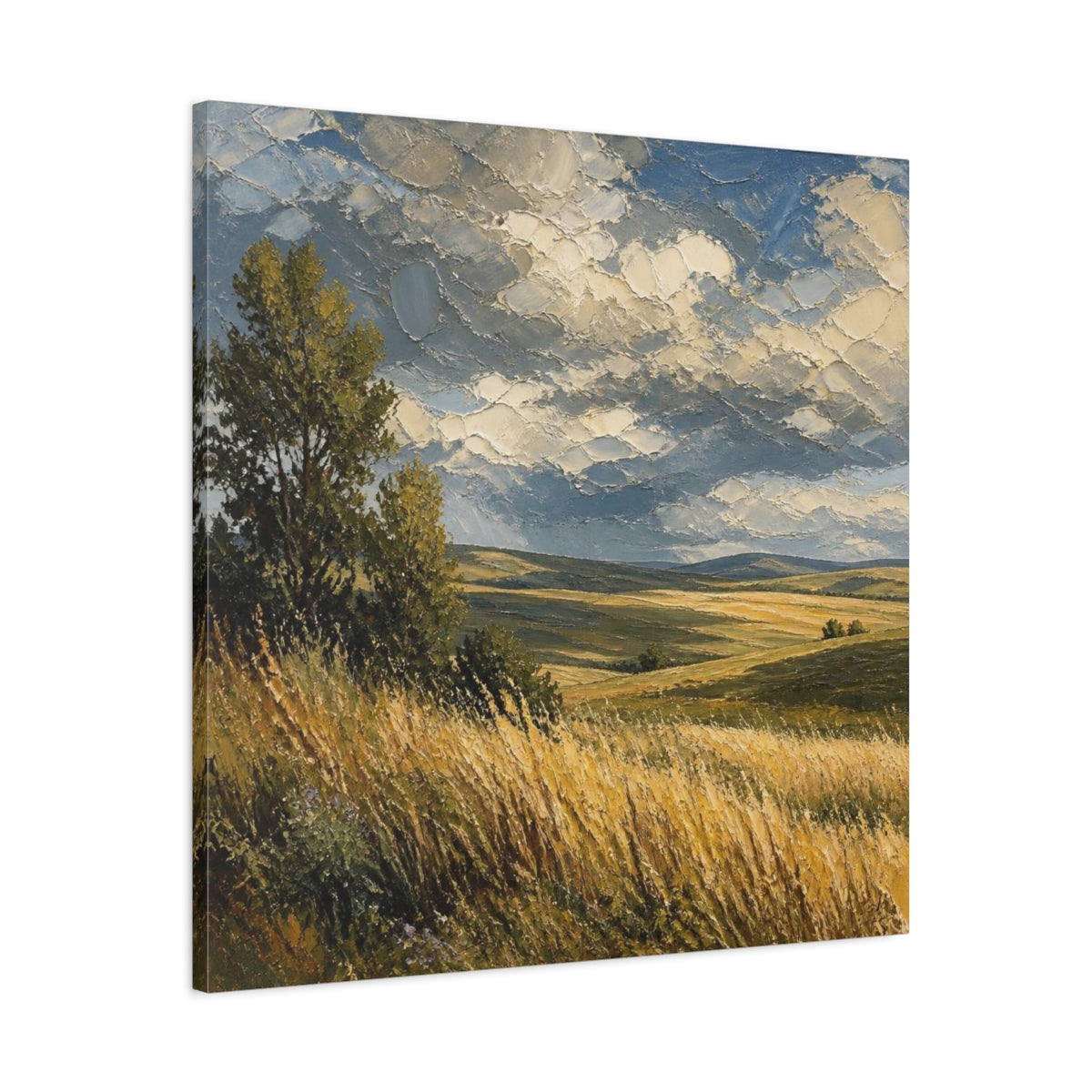Side Mockup 3. Nature's Golden Wheat shown as canvas print