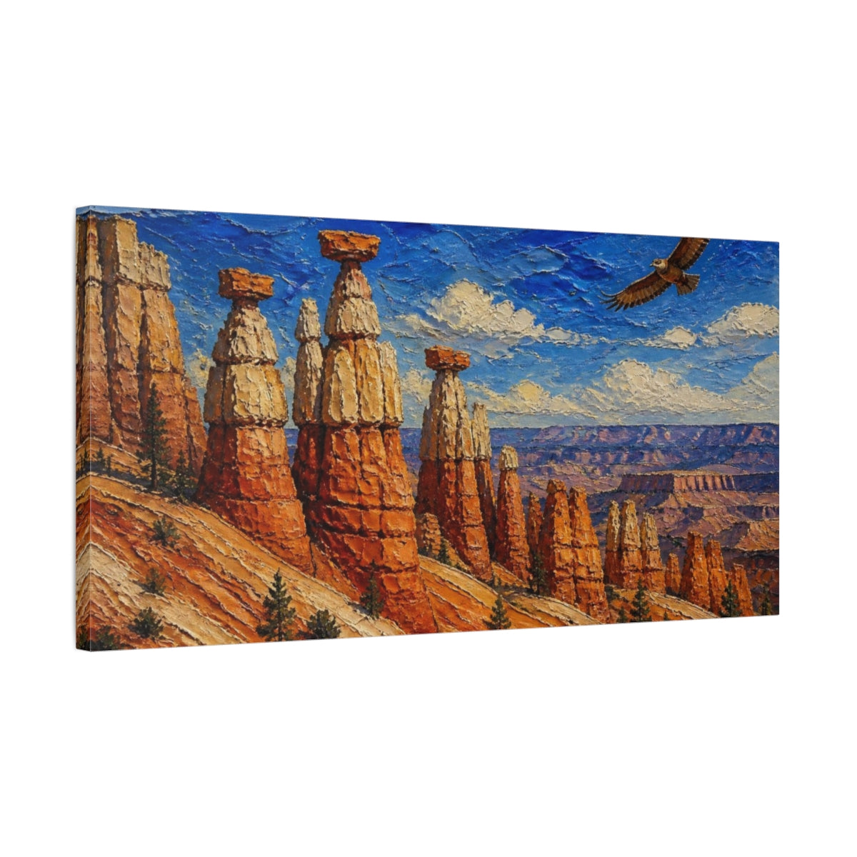 Side Mockup 1. Nature's Hoodoos shown as canvas print