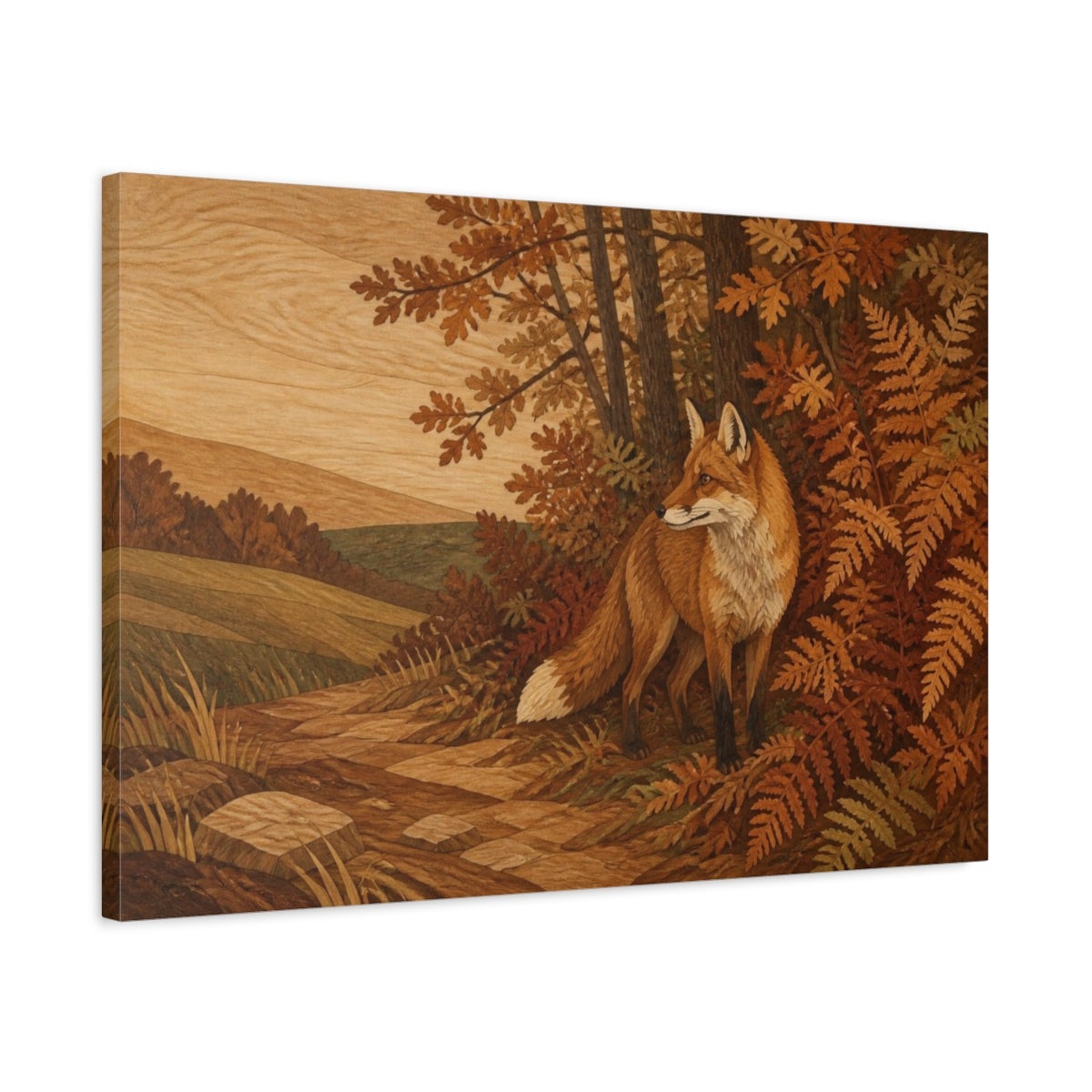 Side Mockup 2. Nature's Red Fox shown as canvas print