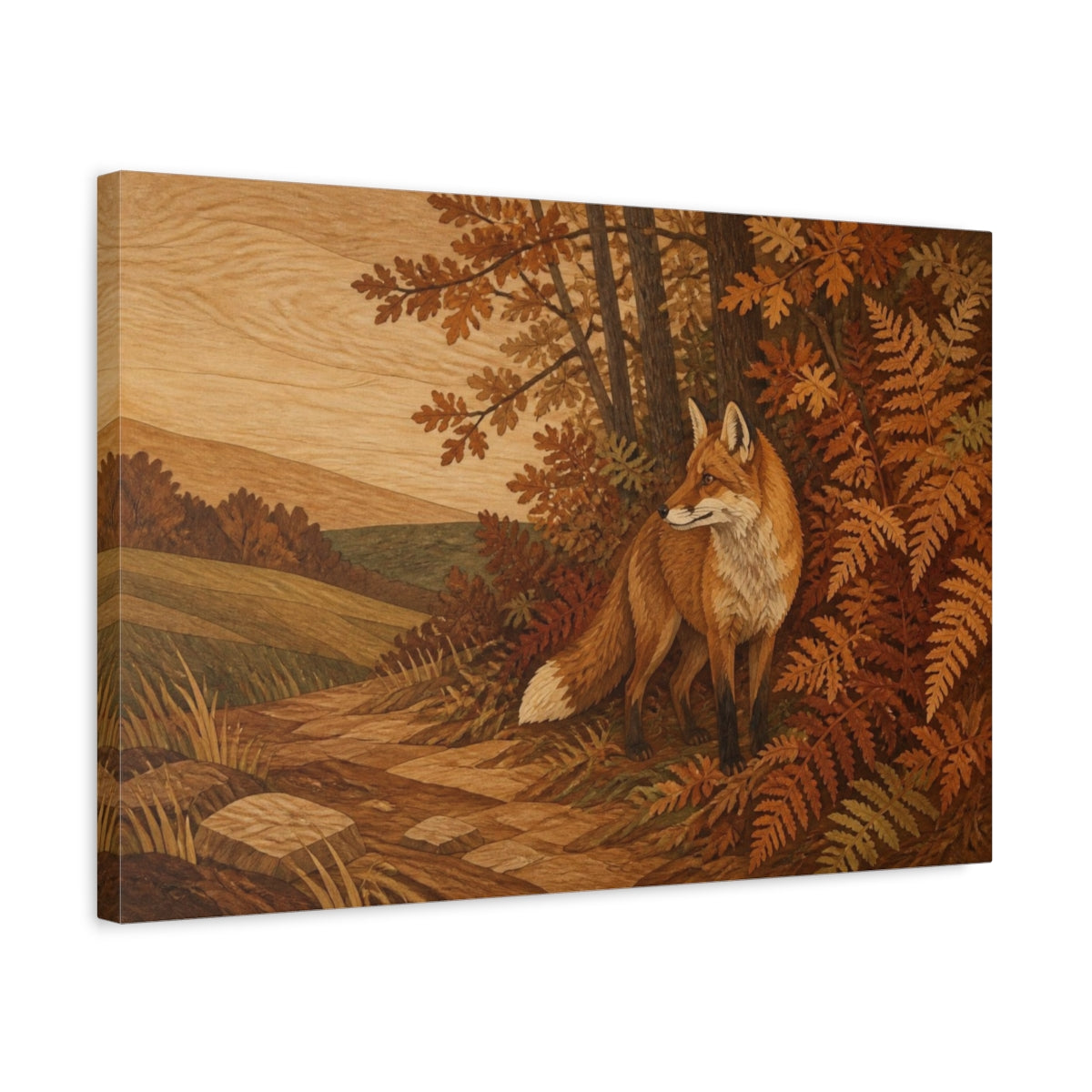 Side Mockup 3. Nature's Red Fox shown as canvas print