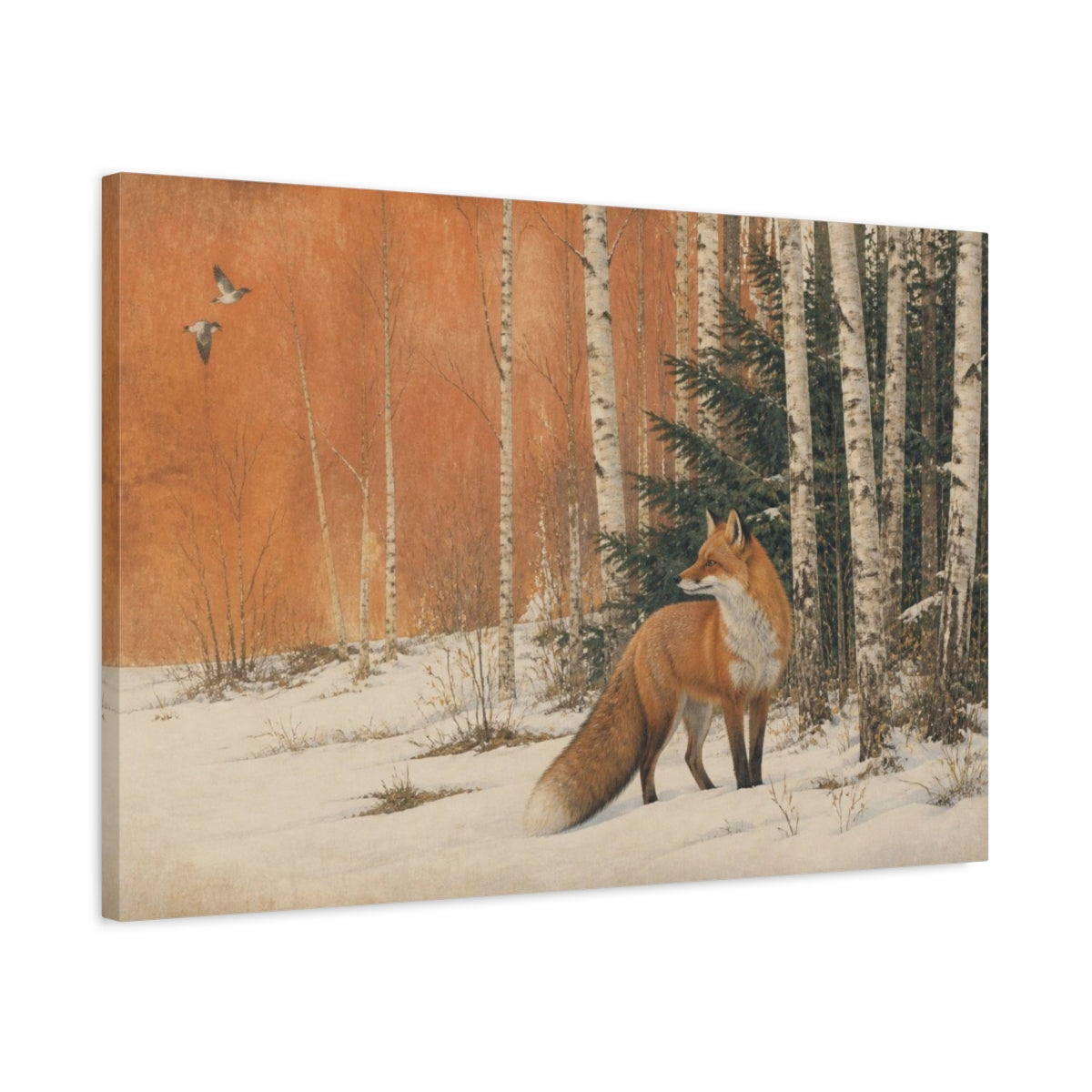 Side Mockup 2. Nature's Red Fox shown as canvas print