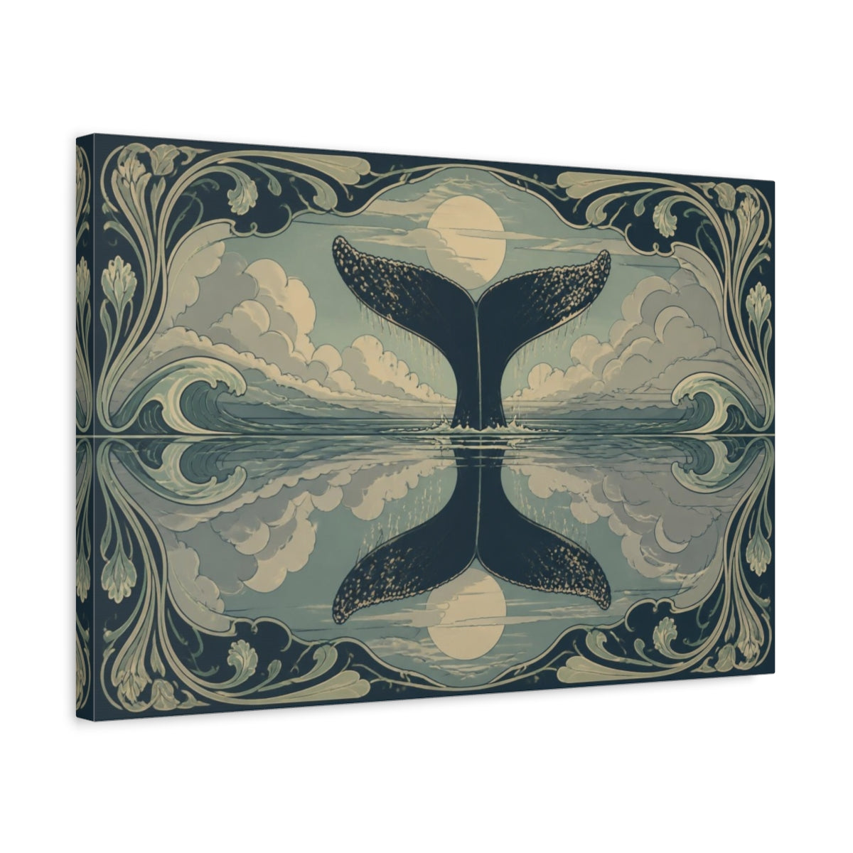 Side Mockup 3. Nature's Whale Tail shown as canvas print