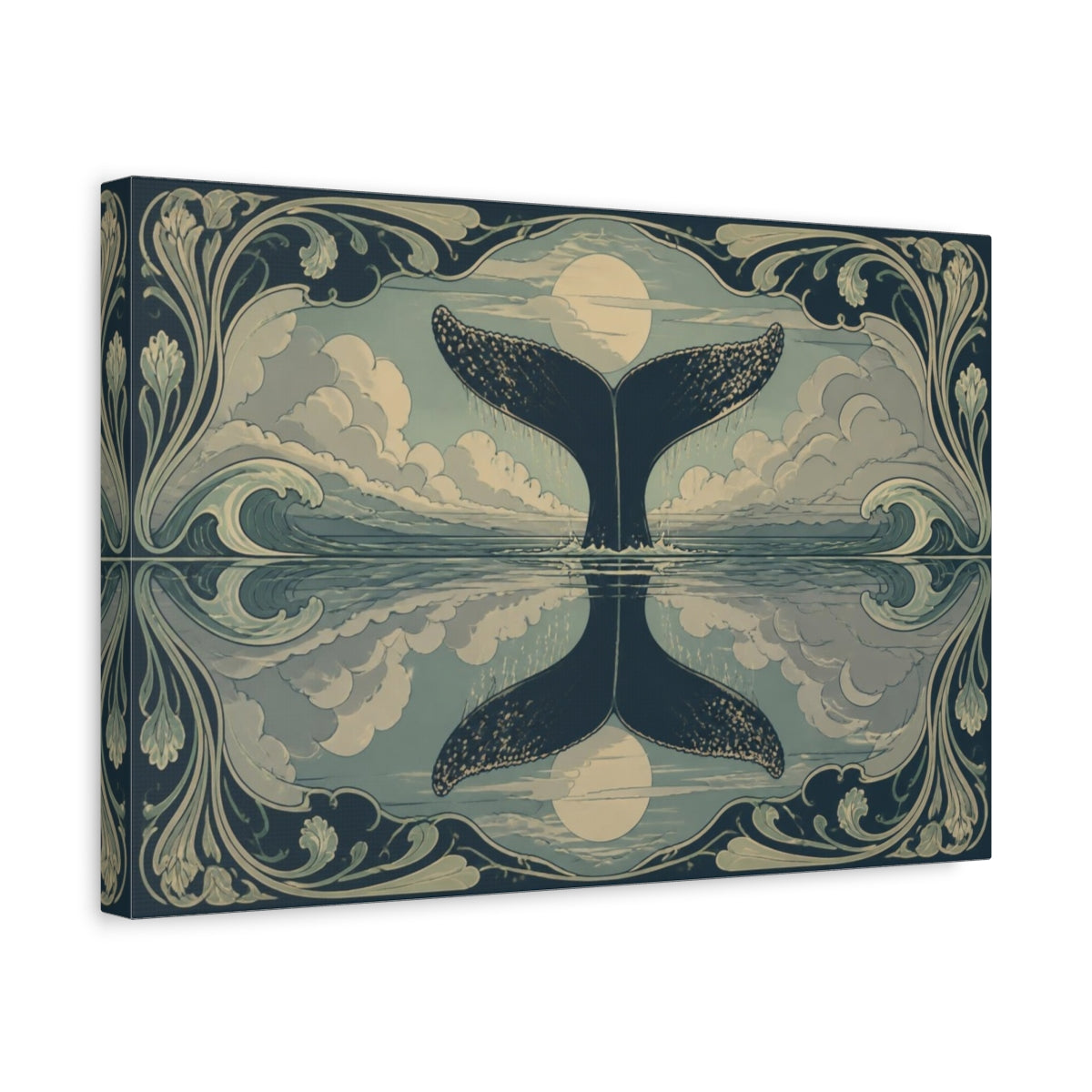 Side Mockup 4. Nature's Whale Tail shown as canvas print