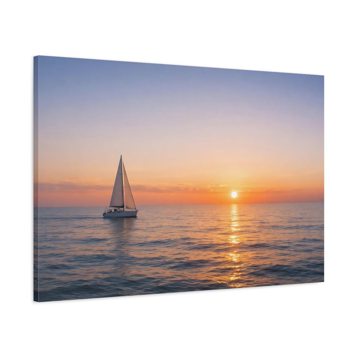 Nature Sailboat Sunset - Canvas Wall Art Print - YesArtYes