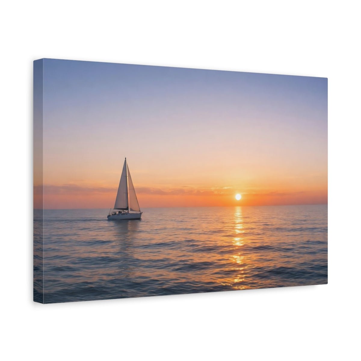 Nature Sailboat Sunset - Canvas Wall Art Print - YesArtYes