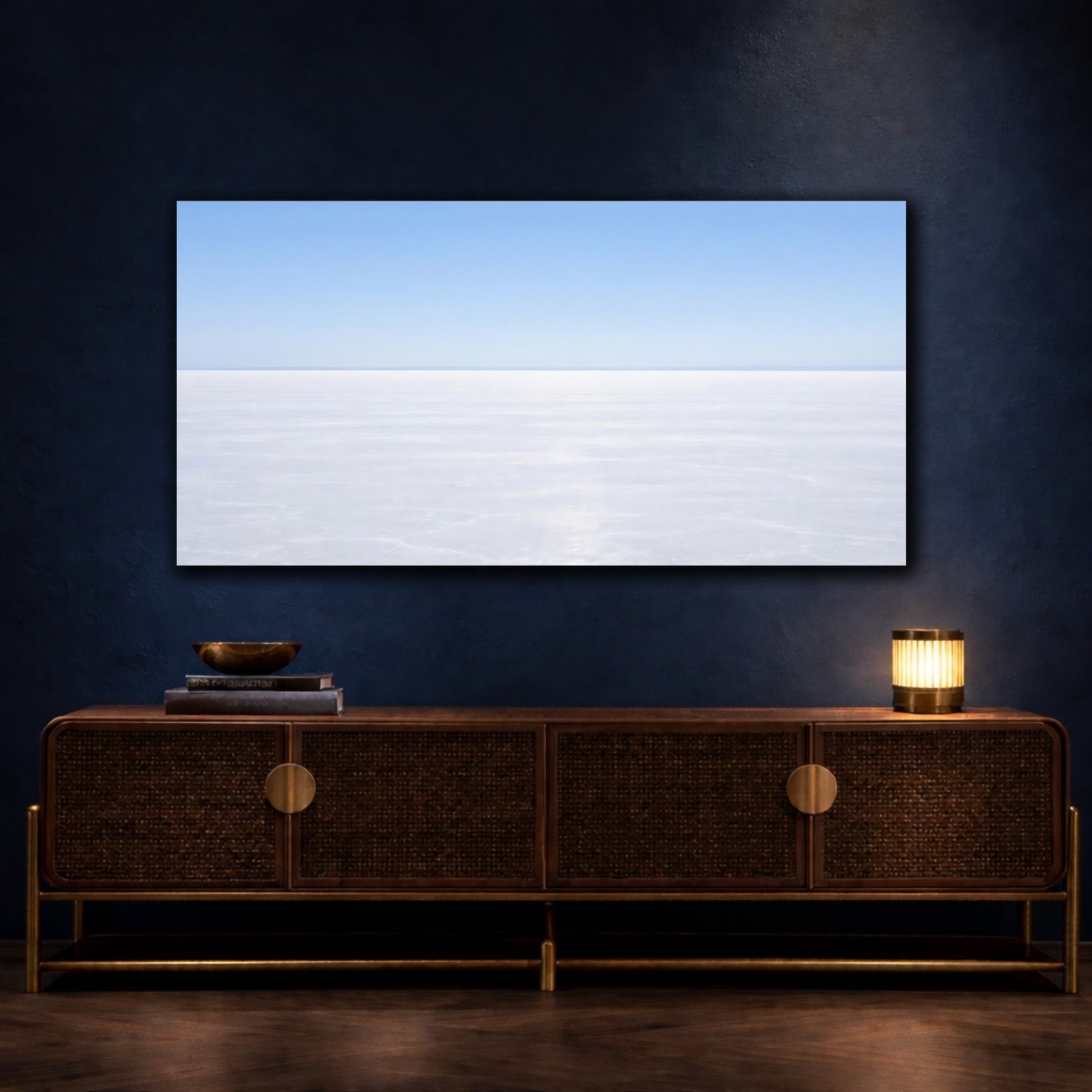 Nature Salt Flat Blue And White - Canvas Wall Art Print - YesArtYes