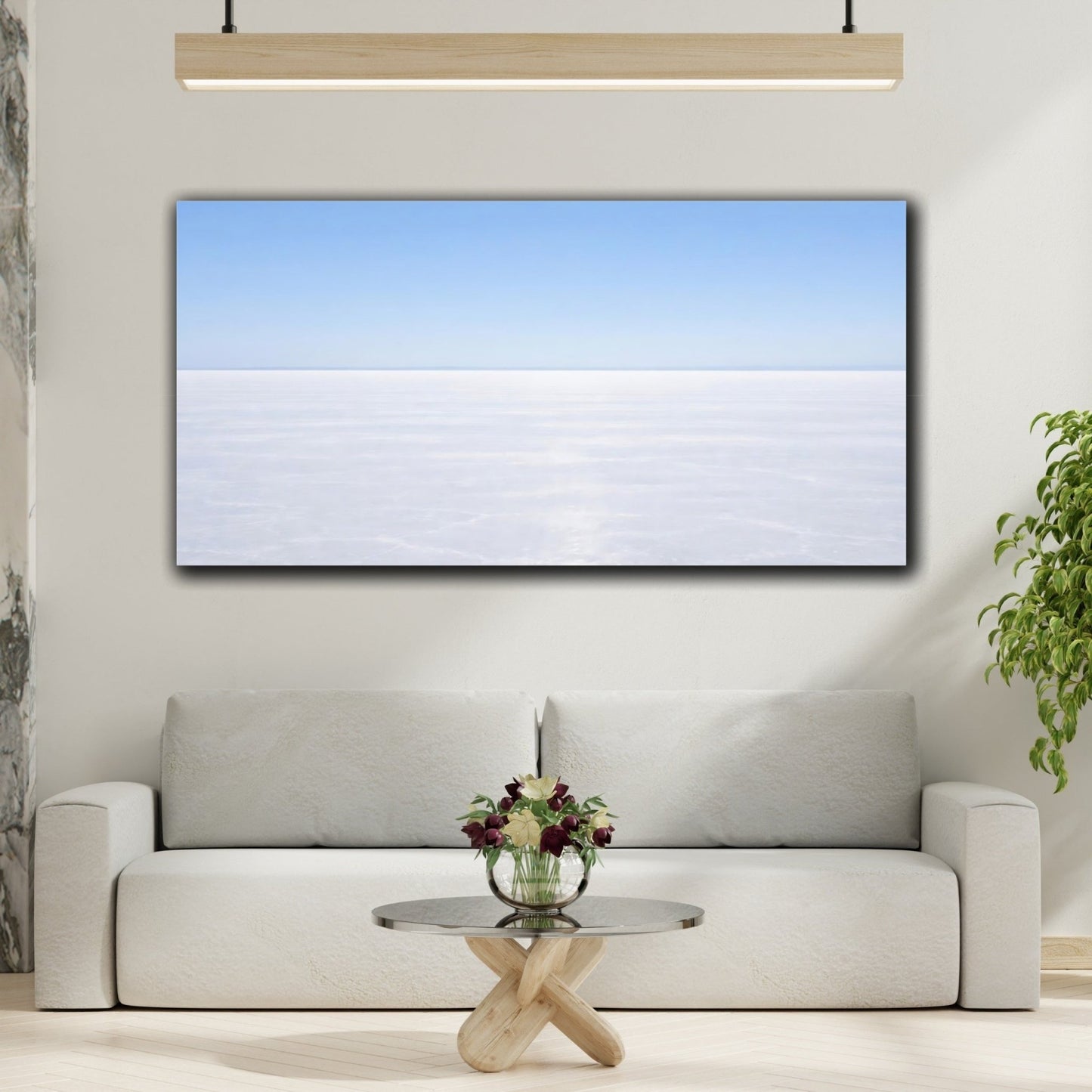Nature Salt Flat Blue And White - Canvas Wall Art Print - YesArtYes