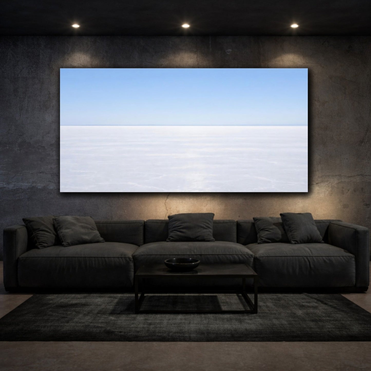 Nature Salt Flat Blue And White - Canvas Wall Art Print - YesArtYes