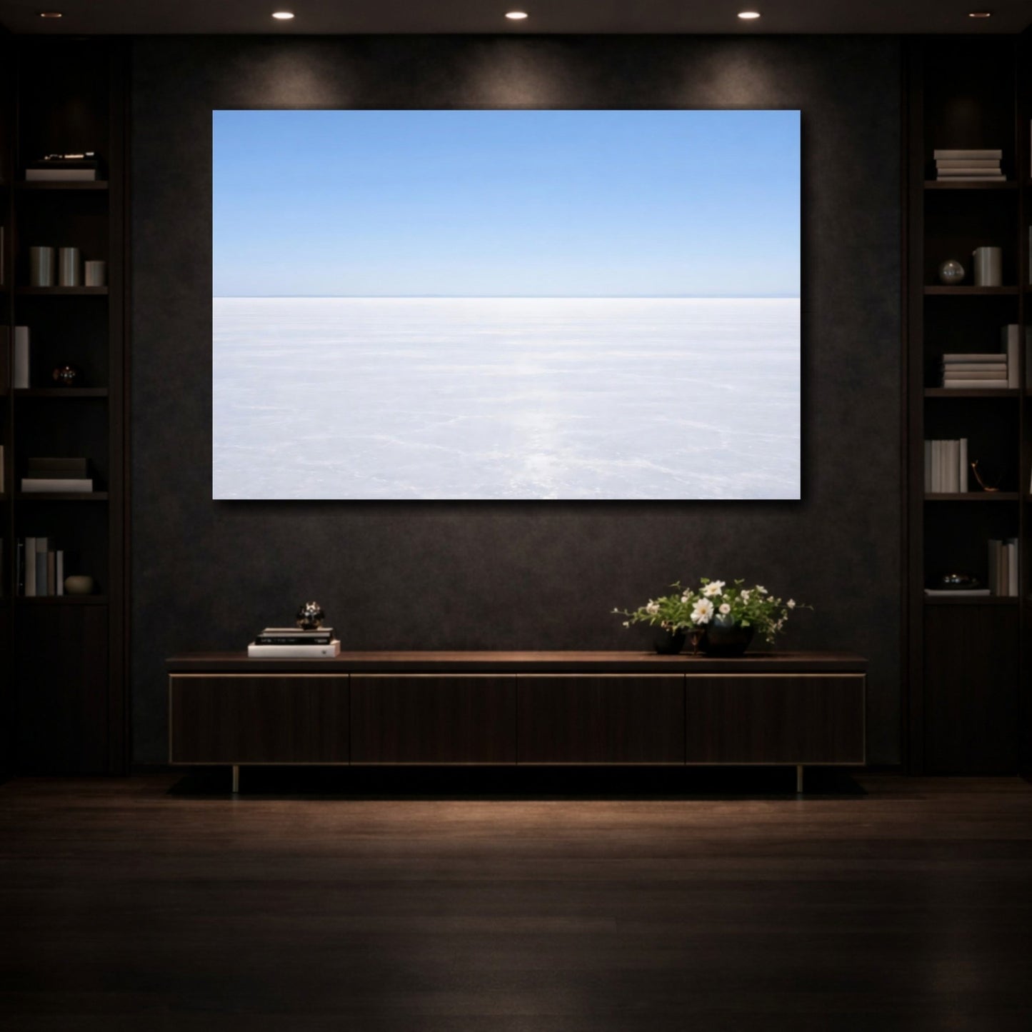 Nature Salt Flat Blue And White - Canvas Wall Art Print - YesArtYes