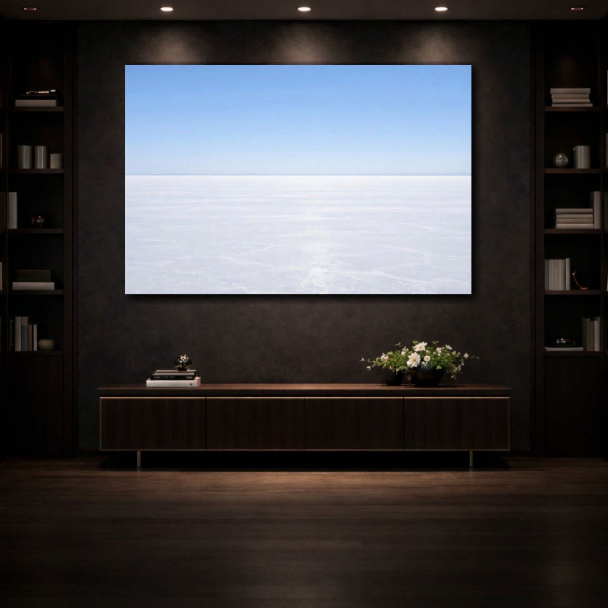 Nature Salt Flat Blue And White - Canvas Wall Art Print - YesArtYes