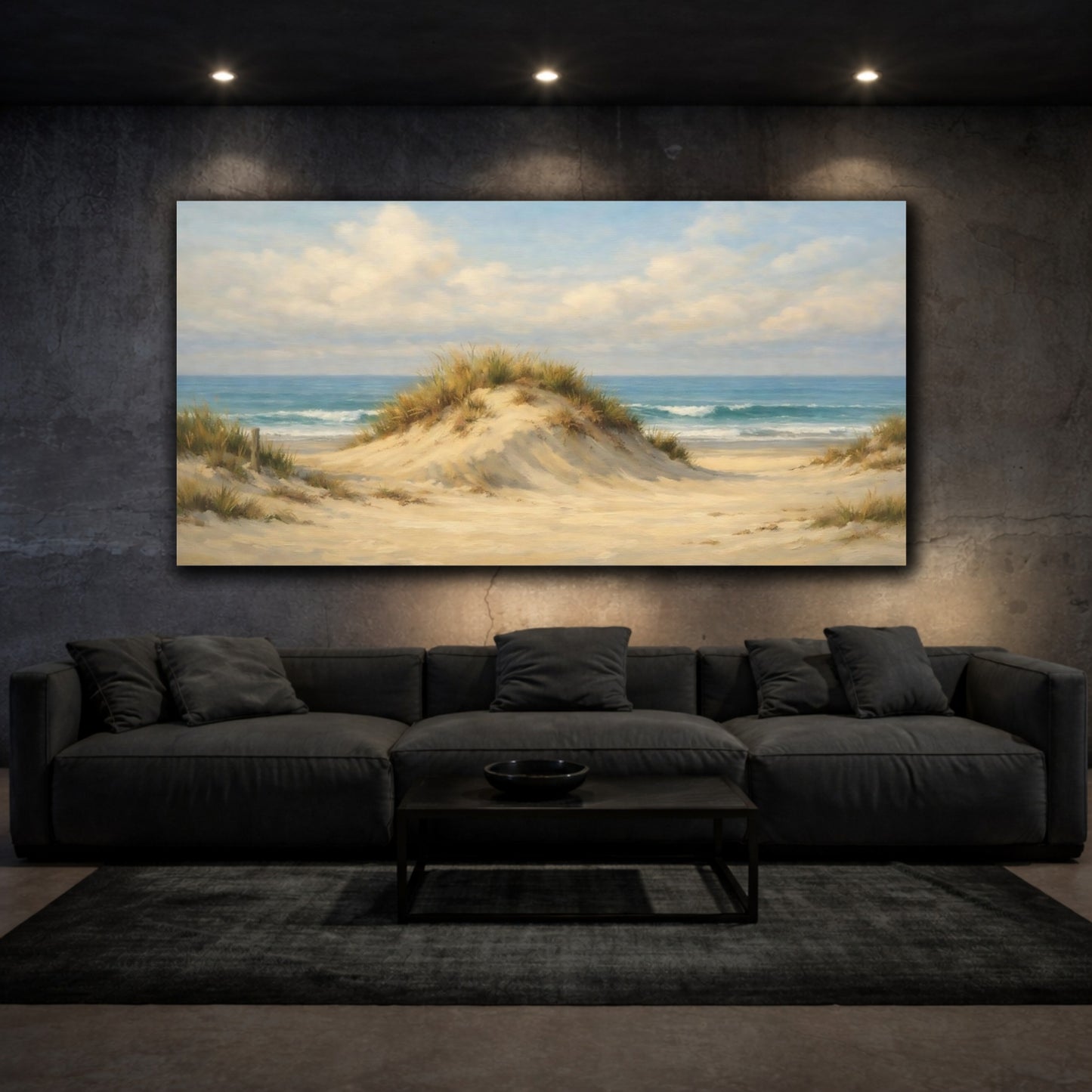 Mockup 2. Nature Sand Dune Beach Landscape shown as stretched canvas wall art