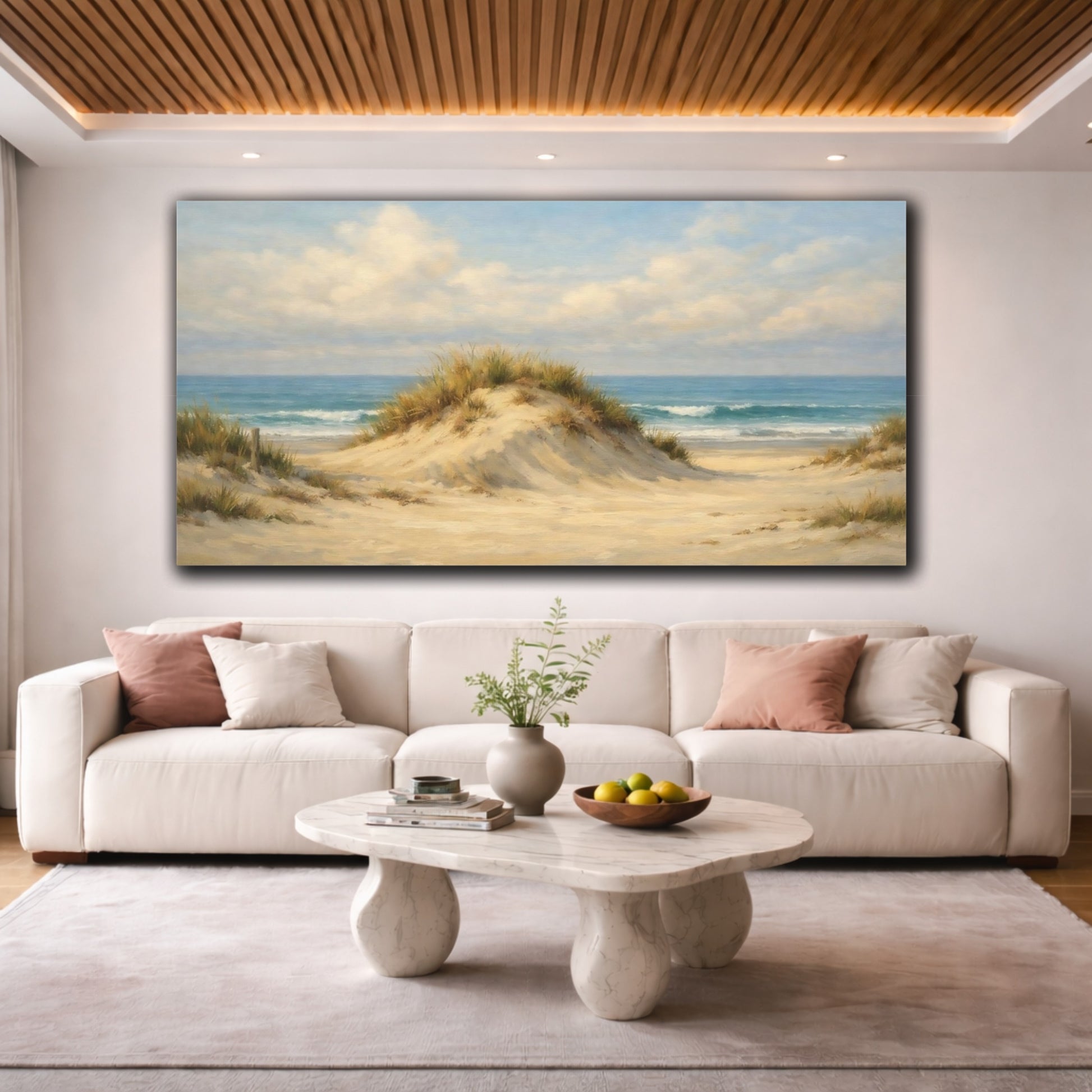 Mockup 3. Nature Sand Dune Beach Landscape shown as stretched canvas wall art