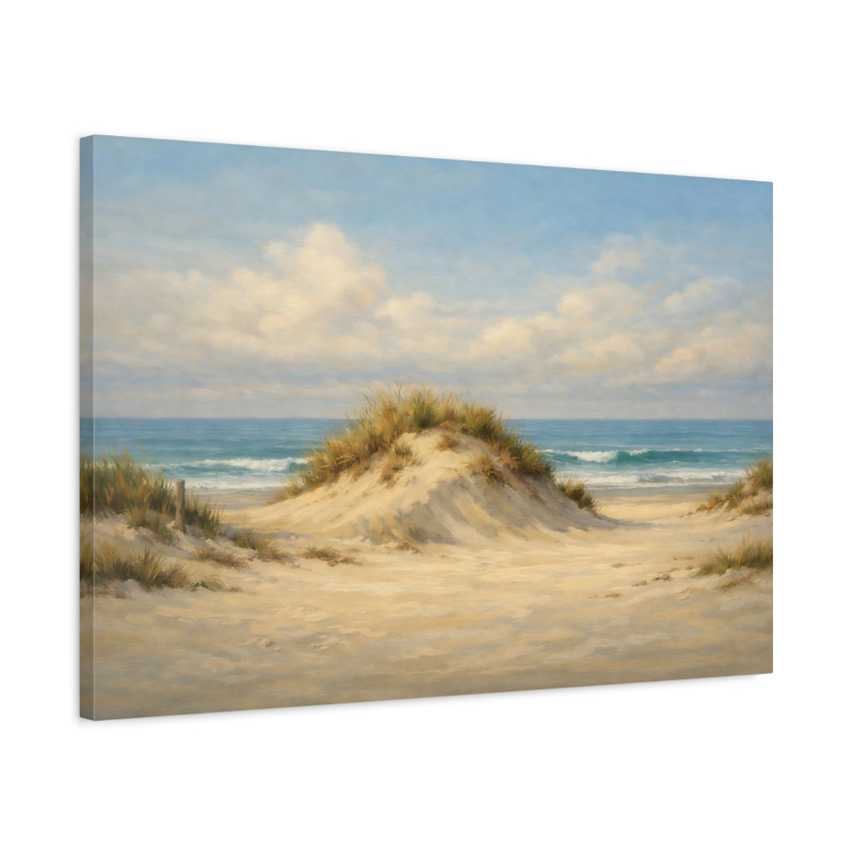 Side Mockup 2. Nature Sand Dune Coastal Landscape shown as stretched canvas wall art