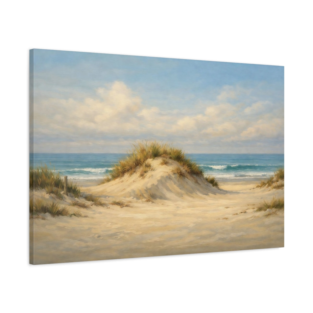 Side Mockup 1. Nature Sand Dune Coastal Landscape shown as stretched canvas wall art