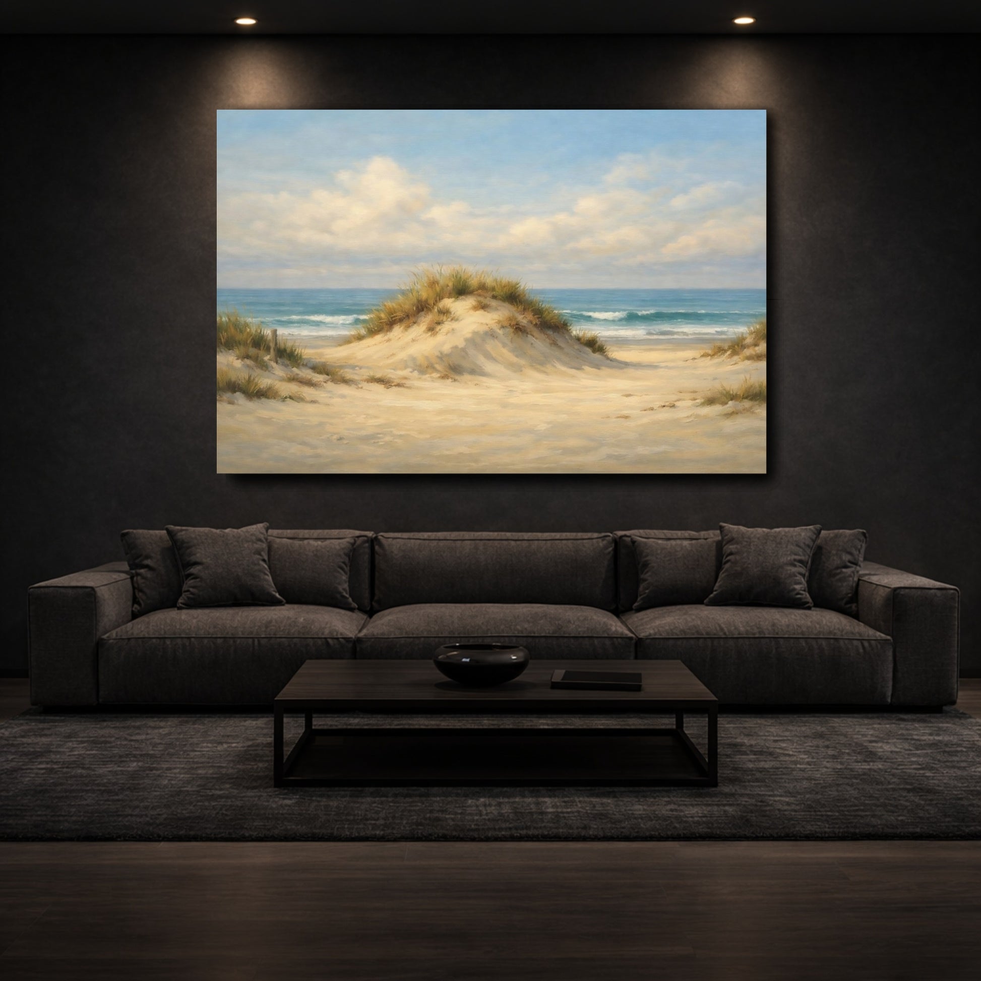 Mockup 2. Nature Sand Dune Coastal Landscape shown as stretched canvas wall art