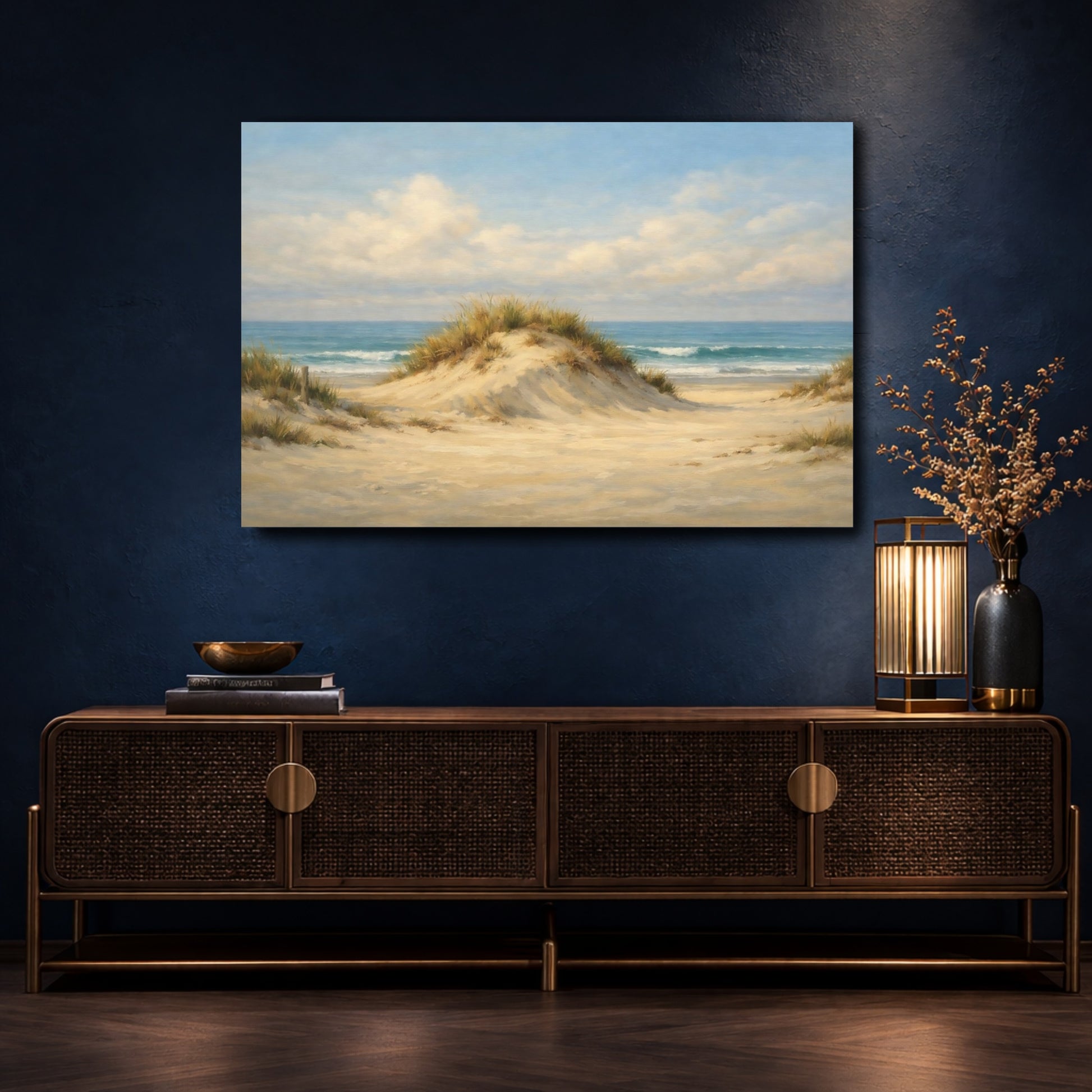 Mockup 4. Nature Sand Dune Coastal Landscape shown as stretched canvas wall art