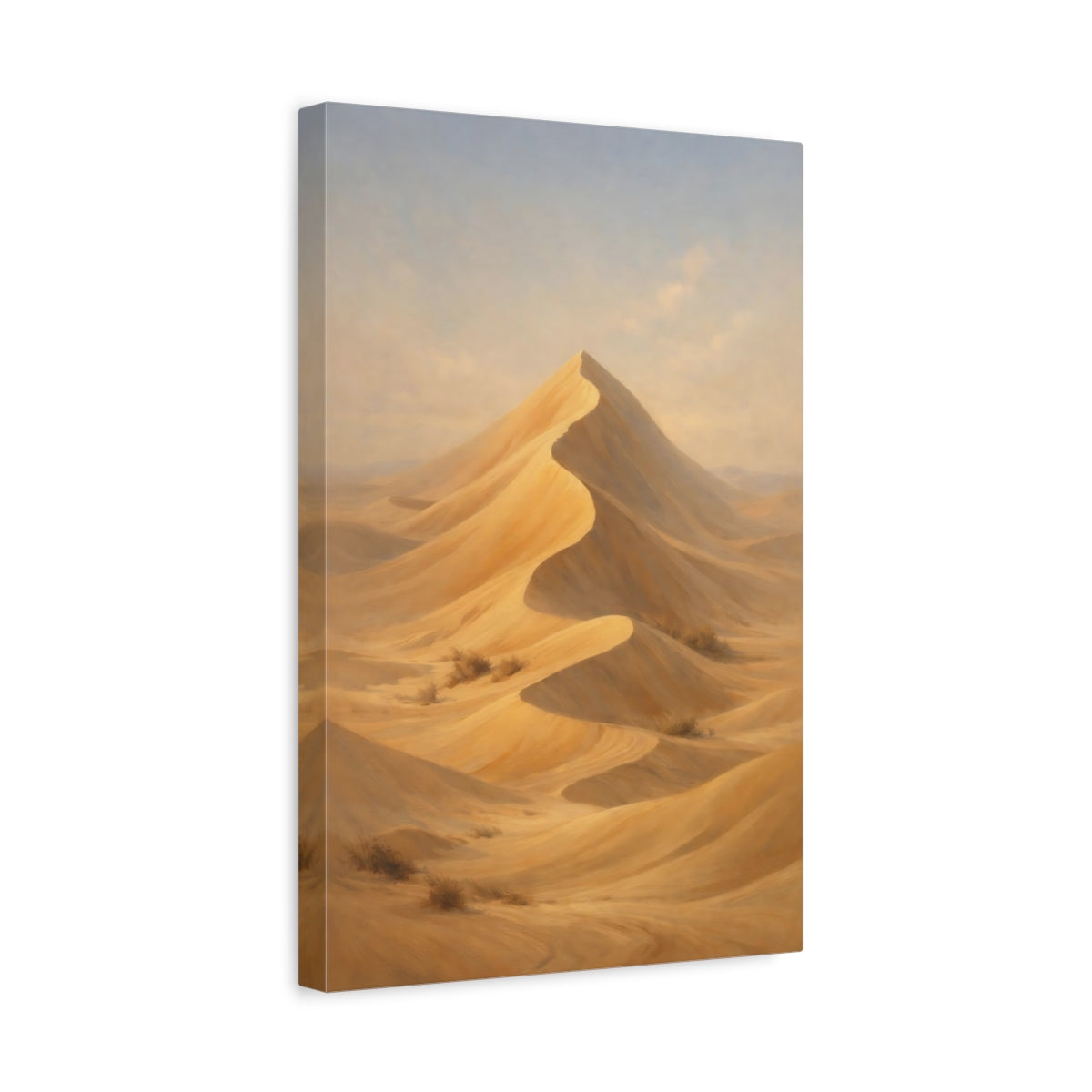 Side Mockup 4. Nature Sand Dune Golden Desert shown as stretched canvas wall art