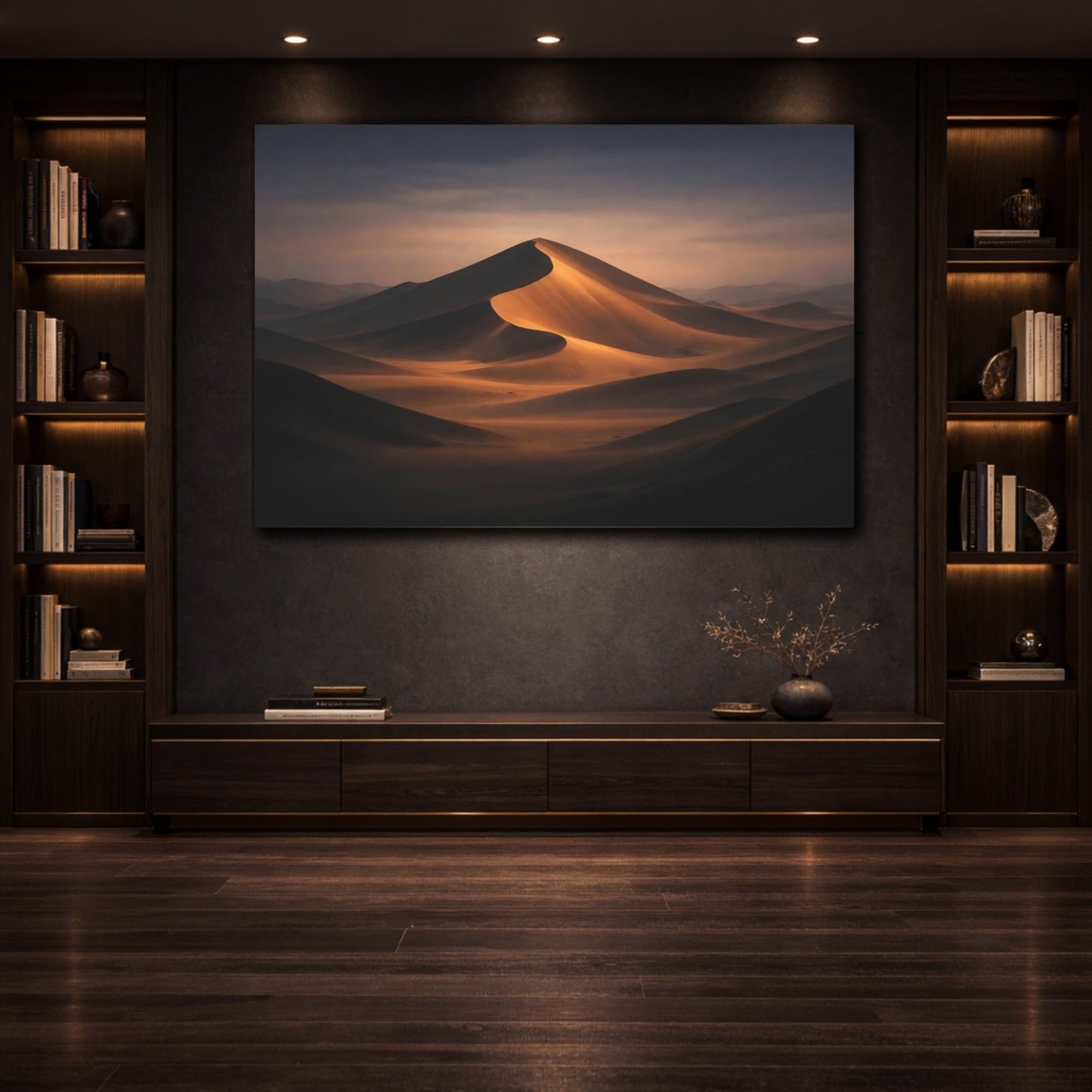 Nature Sand Dune Golden Desert Dunes - Canvas Wall Art Print - YesArtYes