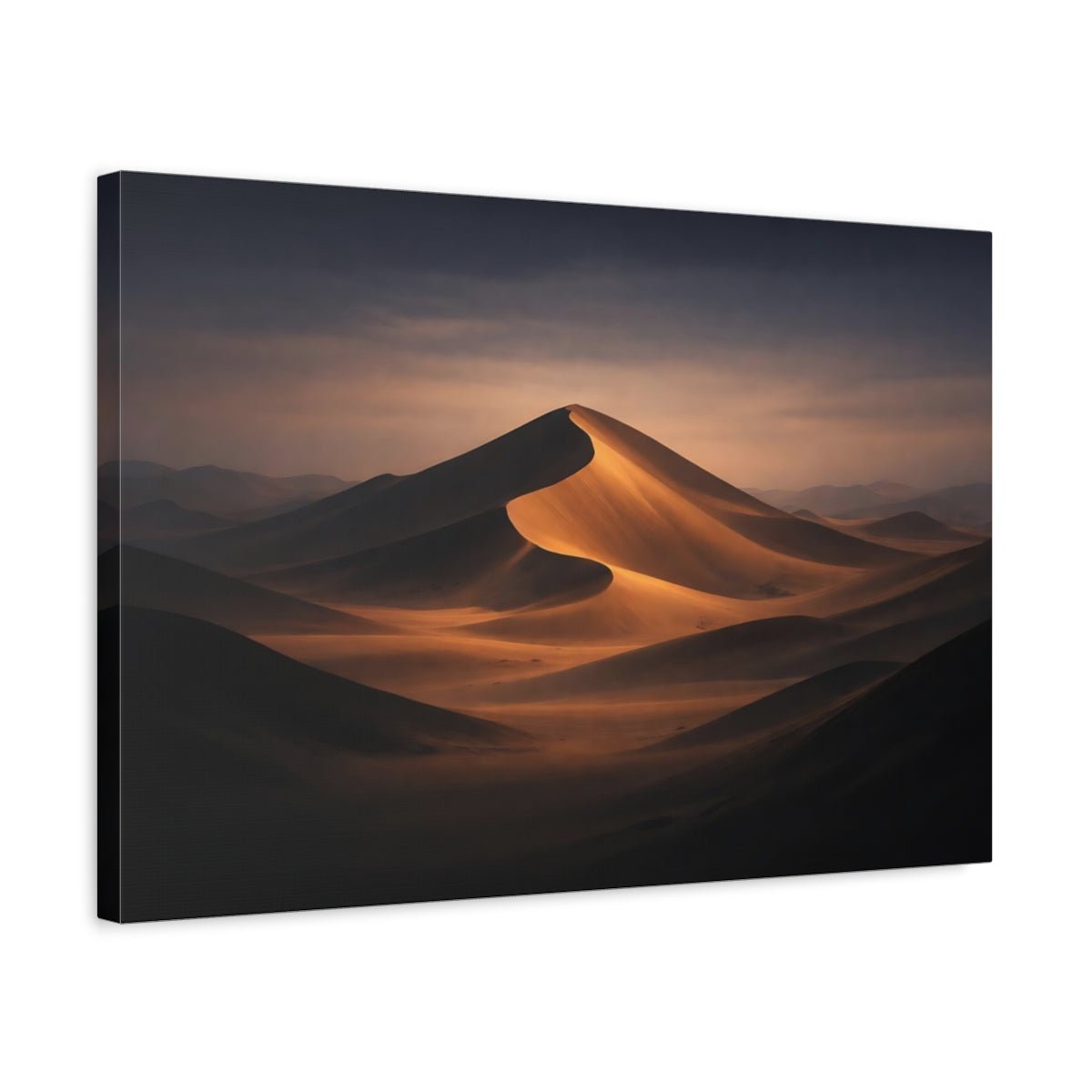 Nature Sand Dune Golden Desert Dunes - Canvas Wall Art Print - YesArtYes