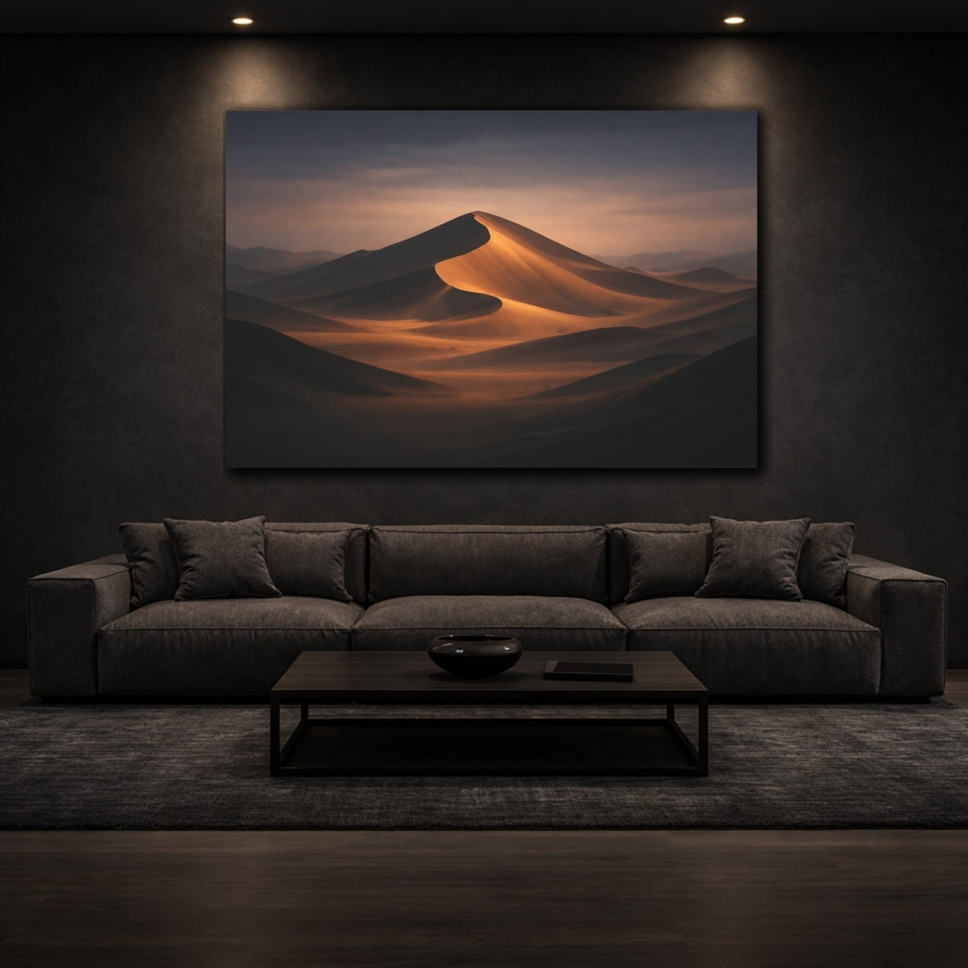 Nature Sand Dune Golden Desert Dunes - Canvas Wall Art Print - YesArtYes