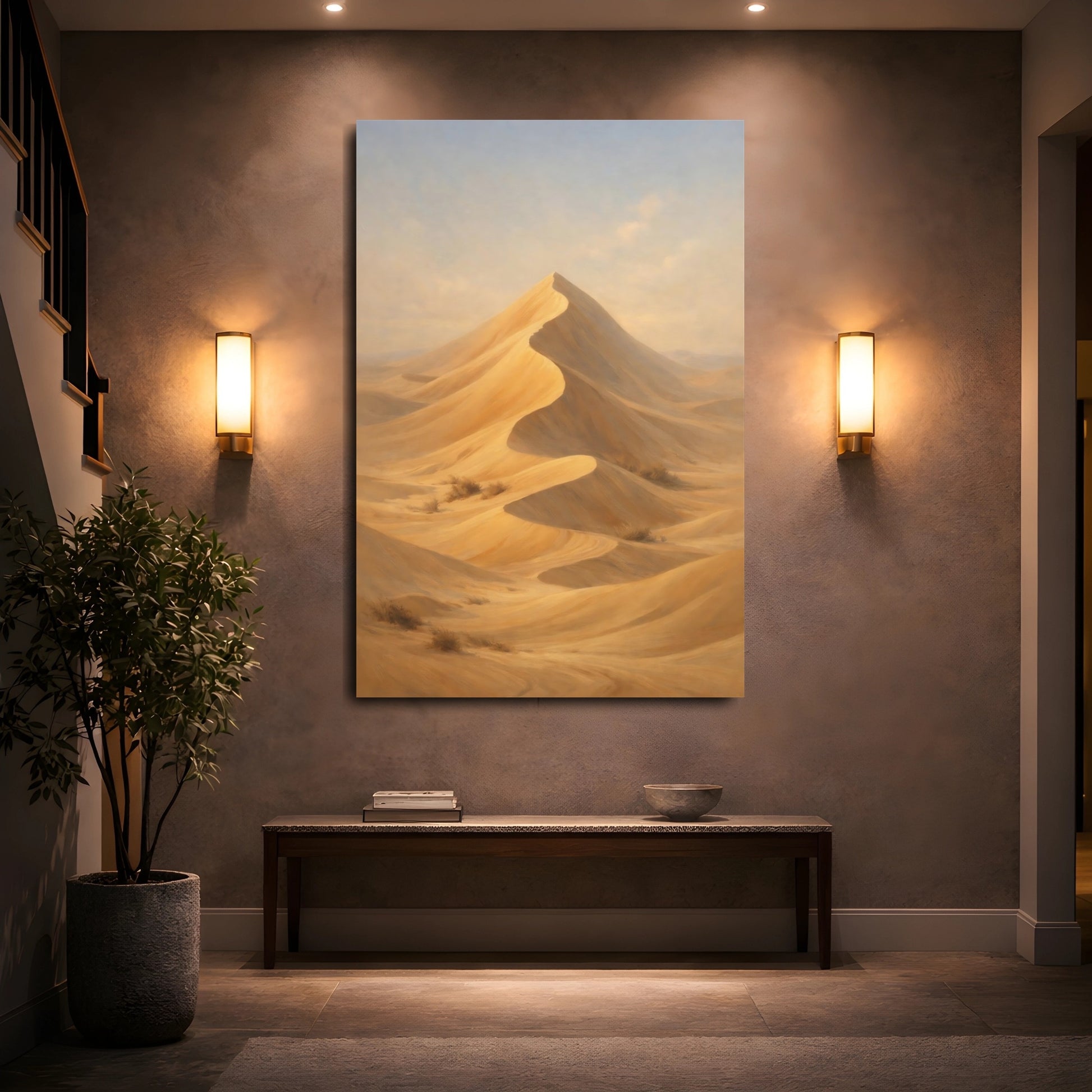 Mockup 4. Nature Sand Dune Golden Desert shown as stretched canvas wall art