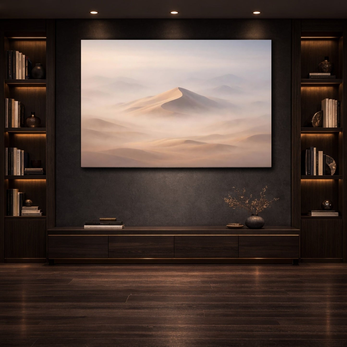 Nature Sand Dune Misty Desert Tones - Canvas Wall Art Print - YesArtYes