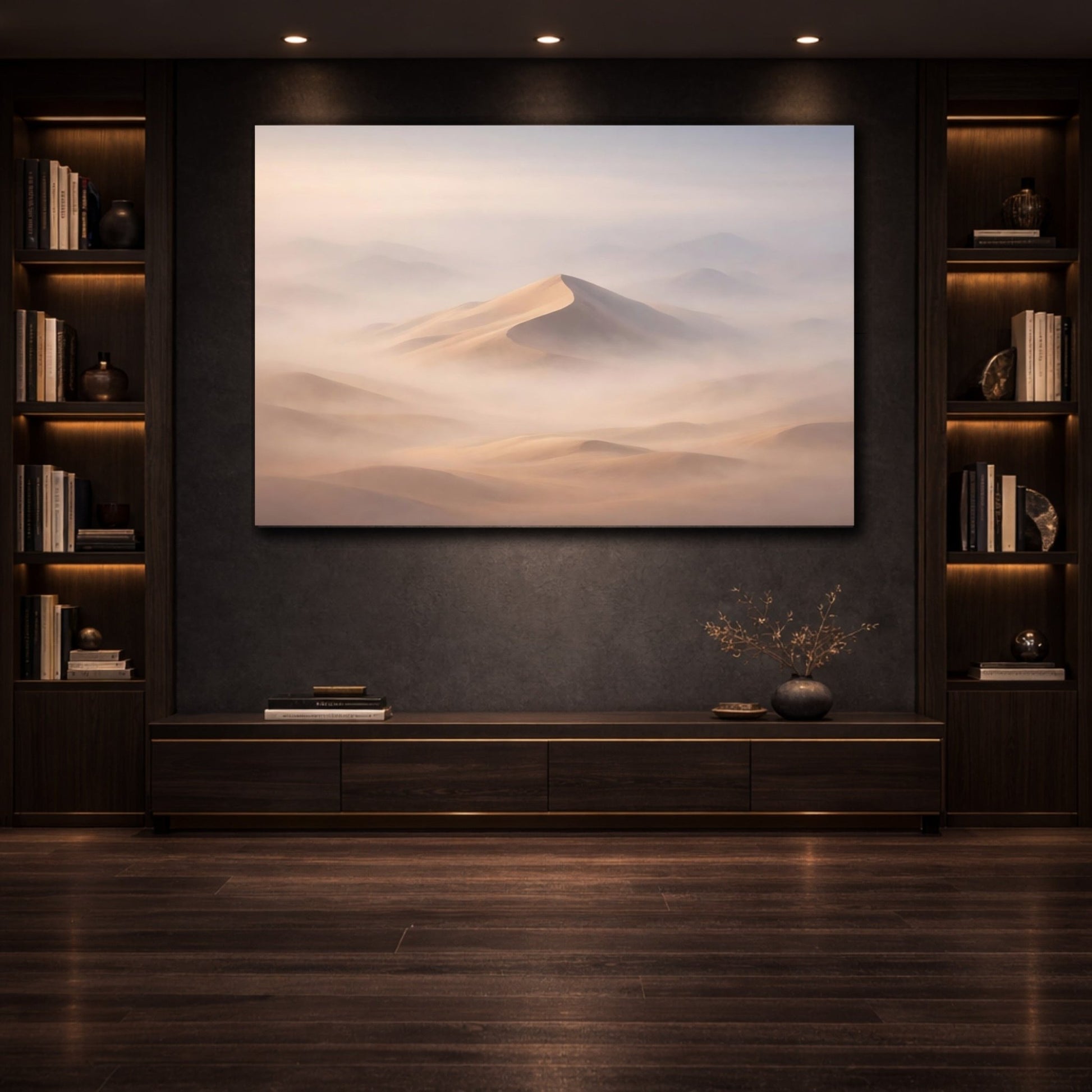 Nature Sand Dune Misty Desert Tones - Canvas Wall Art Print - YesArtYes