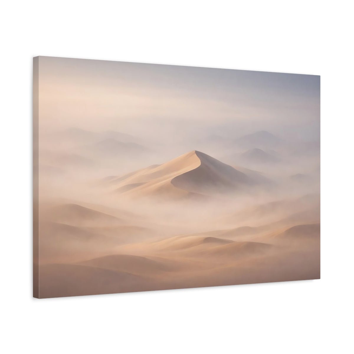 Nature Sand Dune Misty Desert Tones - Canvas Wall Art Print - YesArtYes
