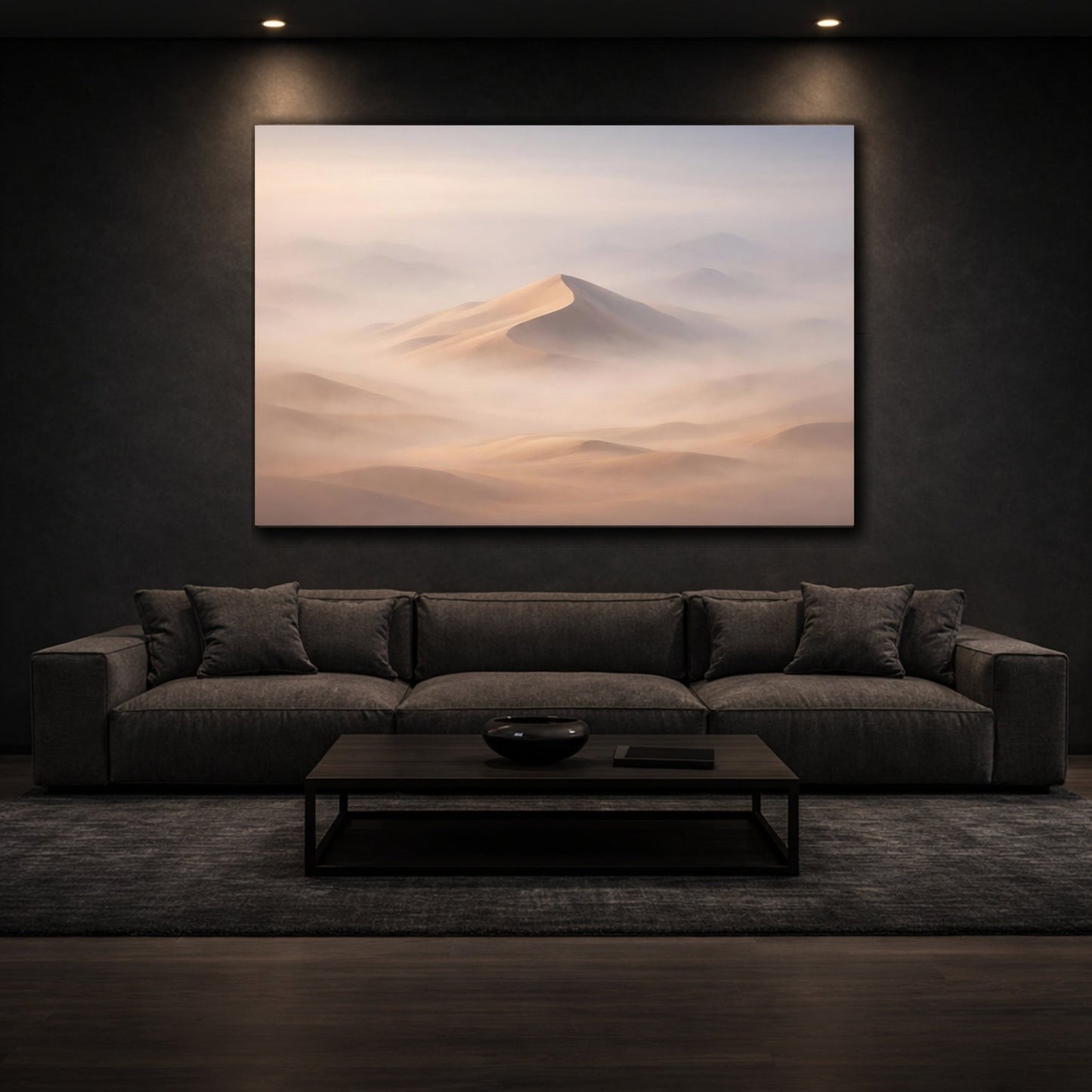 Nature Sand Dune Misty Desert Tones - Canvas Wall Art Print - YesArtYes